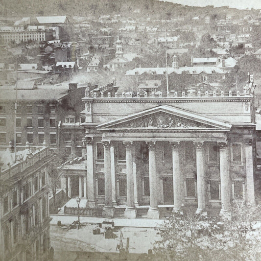 Antique 1860's Bank Of Montreal BMO Construction Quebec Stereoview Photo PC639