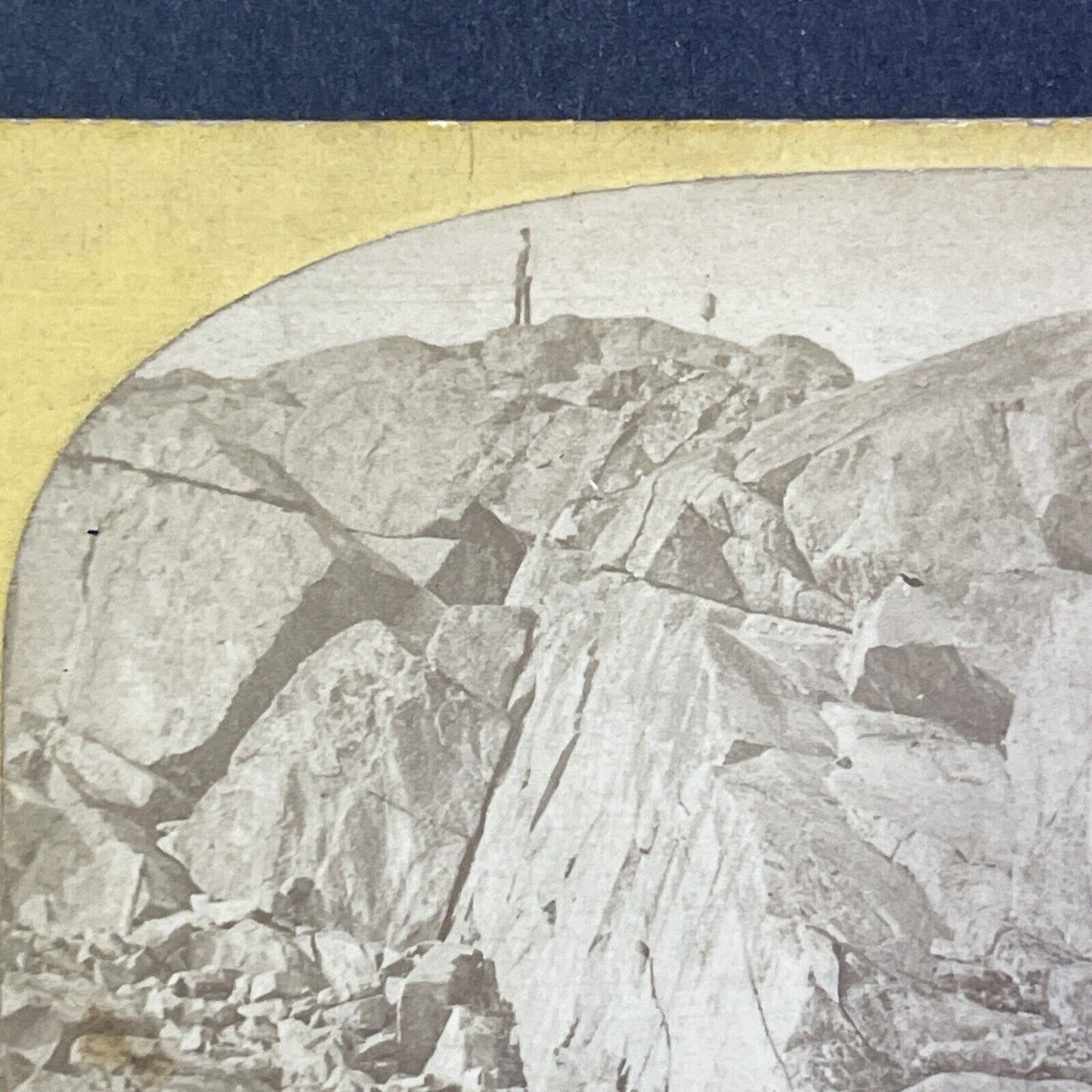 J.A. French Standing Atop Mount Monadnock Stereoview New Hampshire c1870s Y876