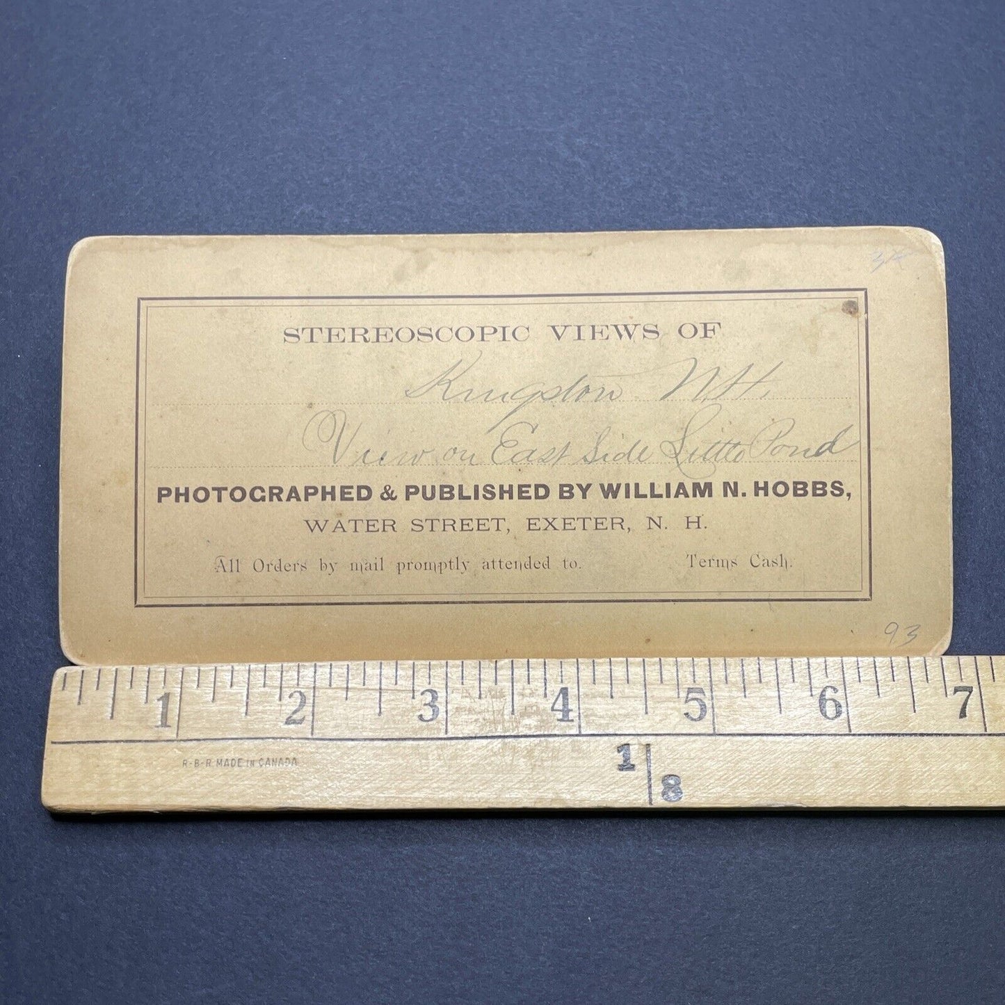 Antique 1870s Kingston New Hampshire Roadway Stereoview Photo Card V1730