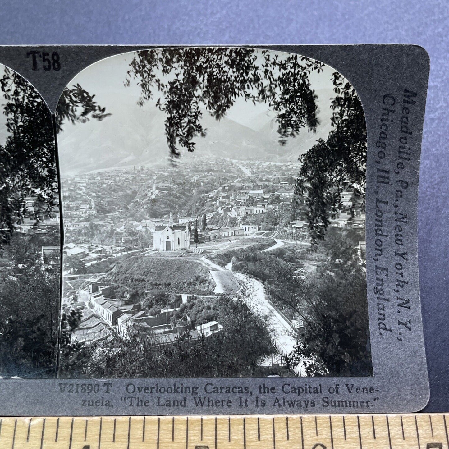 Antique 1920s Caracas Venezuela City View Stereoview Photo Card V3590