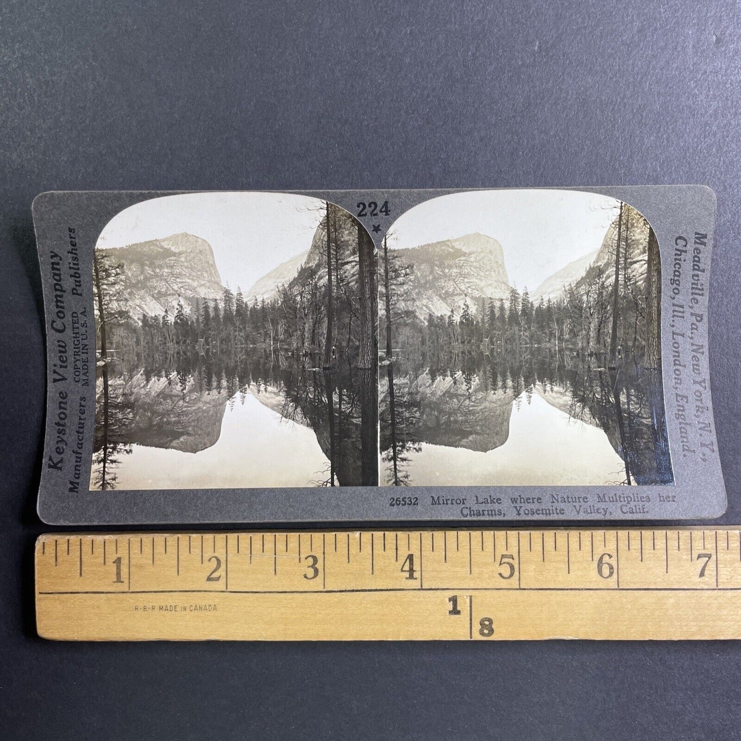 Mirror Lake Yosemite Park California Stereoview  Antique c1910s Y1185