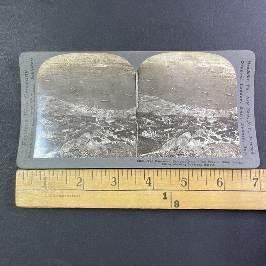 City Of Hong Kong China Stereoview City And Harbor View Antique c1905 X2706