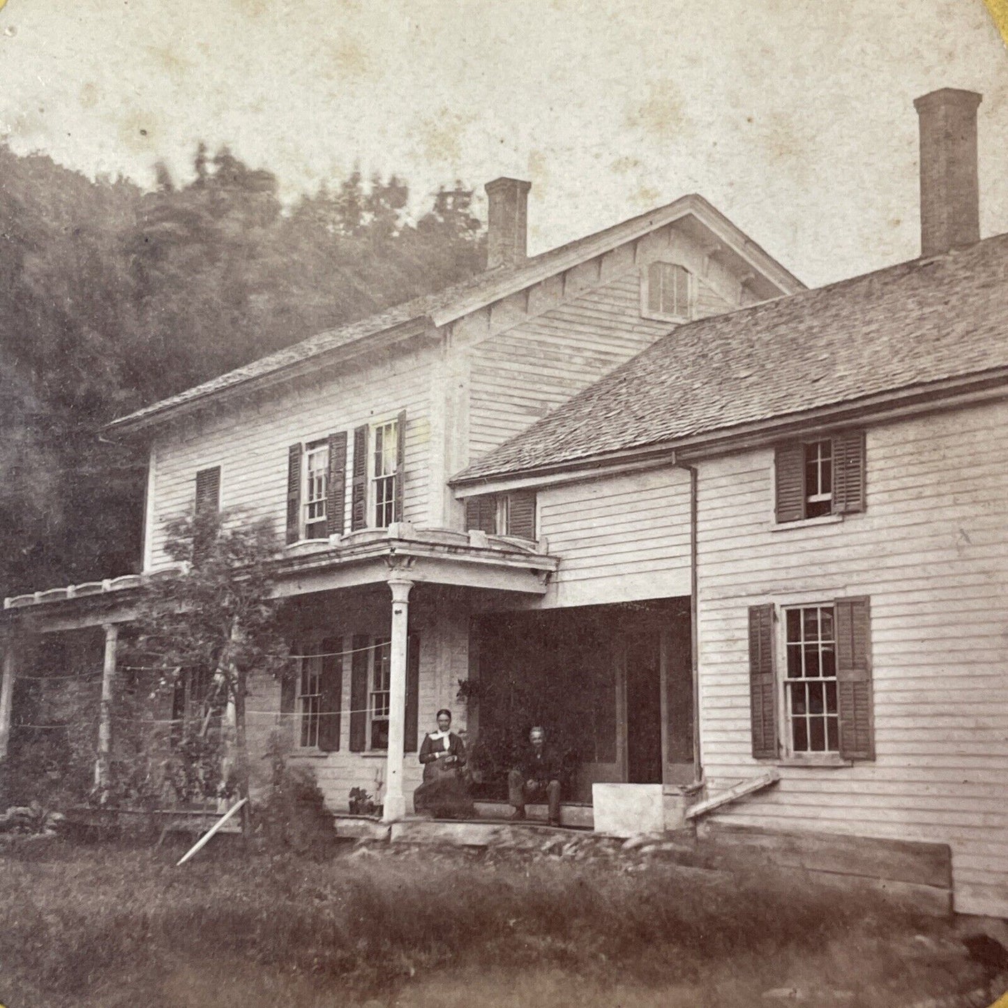 House in Lowell Massachusetts Stereoview Thaddeus A Aldrich Antique c1880s Y1756