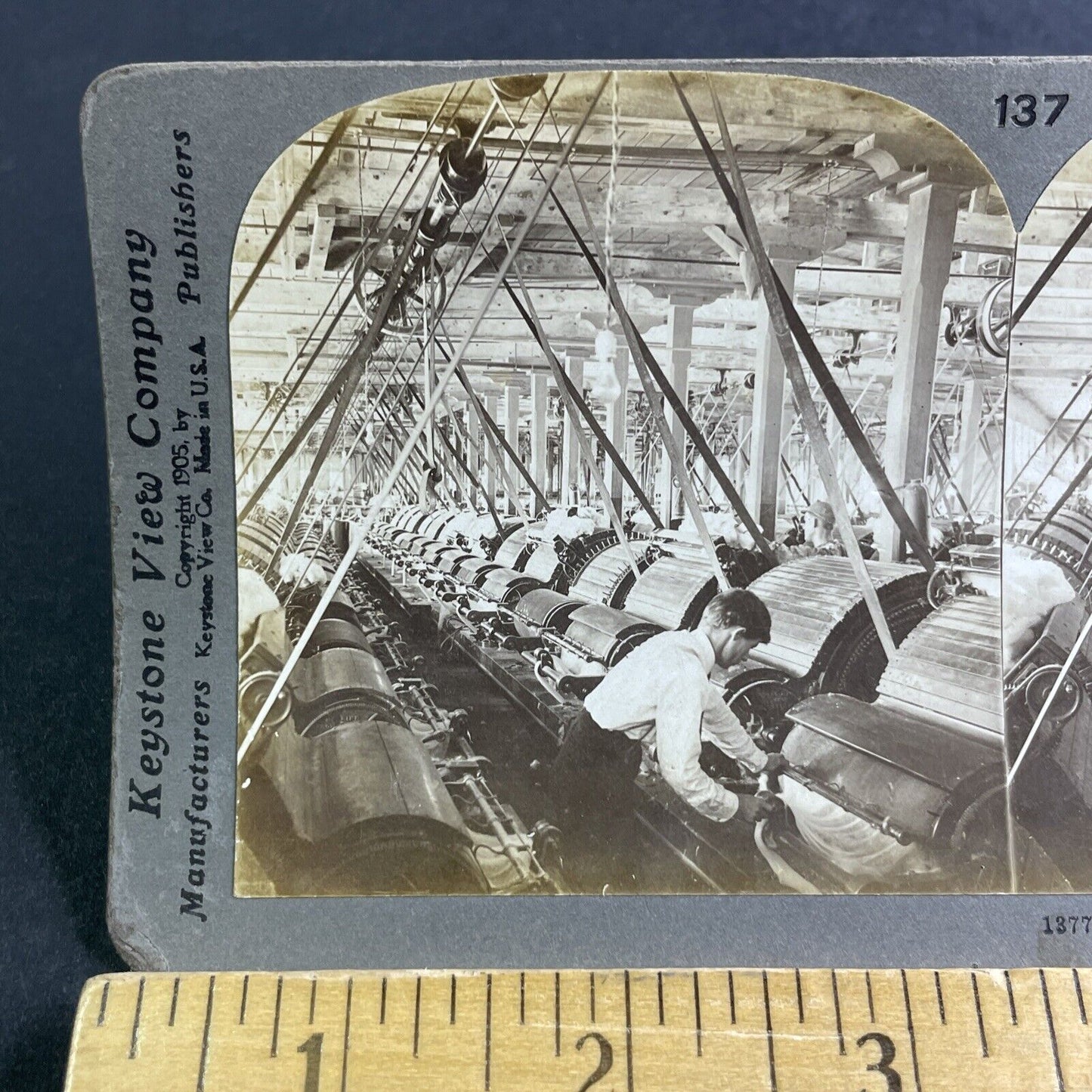 Antique 1905 Dallas Cotton Mill Texas USA Stereoview Photo Card P2160