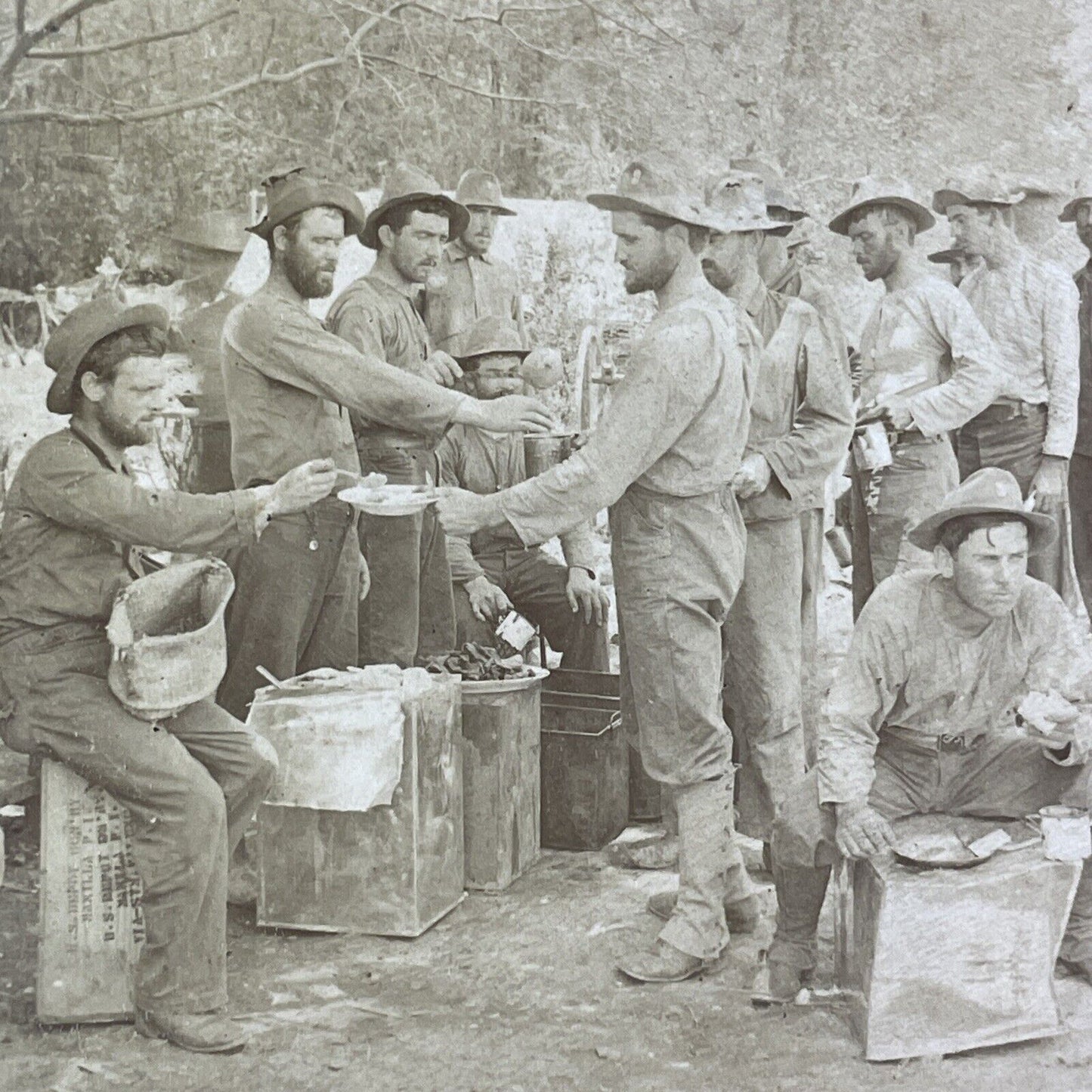 20th Kansas US Volunteer Infantry Regiment Stereoview Antique c1898 X3153