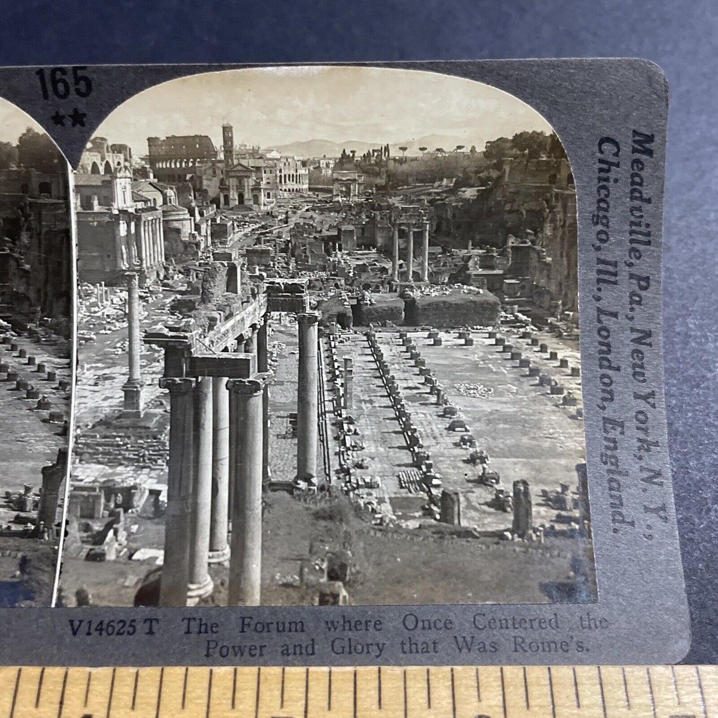 Antique 1910s The Forum Ruins In Rome Italy Stereoview Photo Card P5175