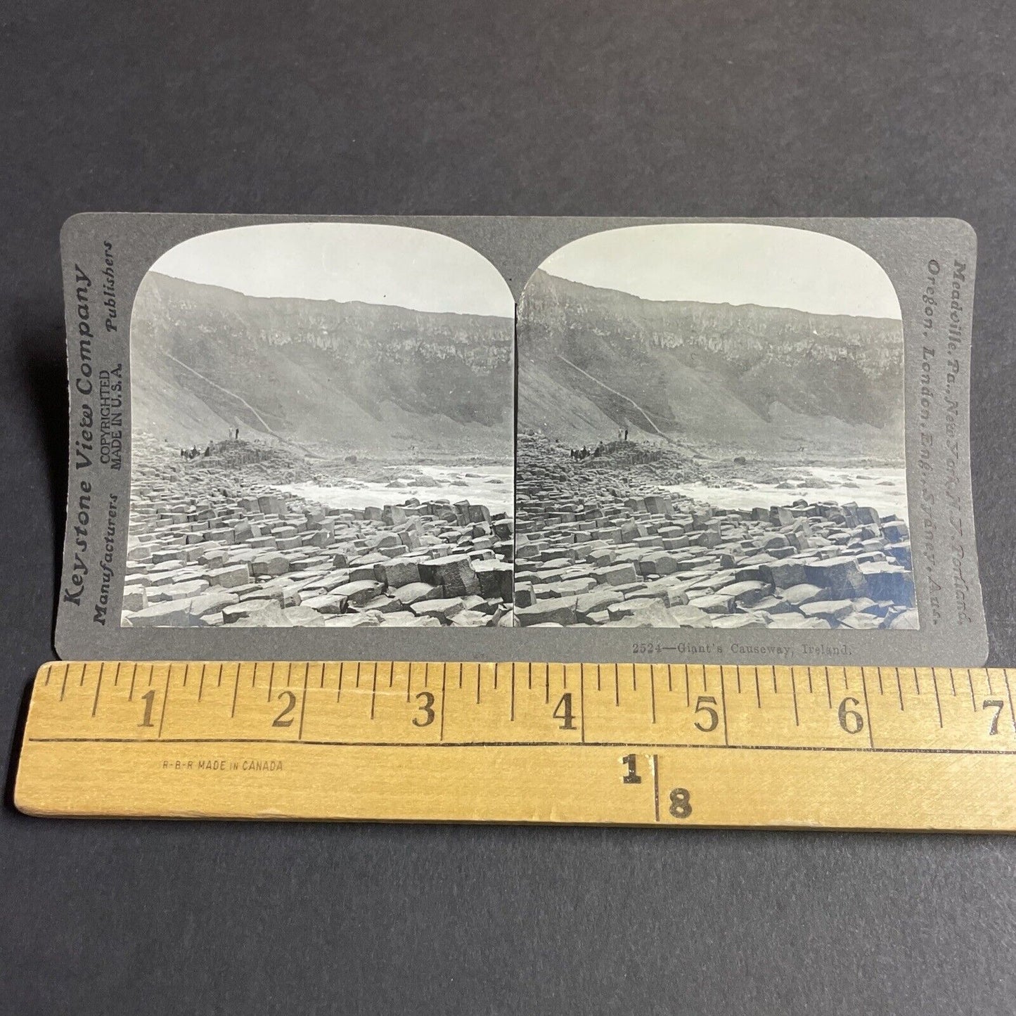 Antique 1906 The Giants Causeway Northern Ireland Stereoview Photo Card P4259