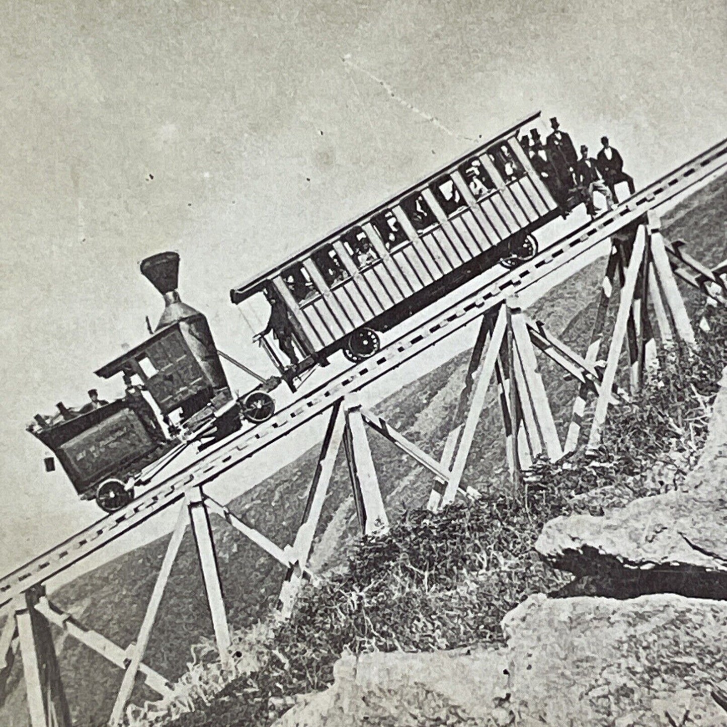 Mount Washington Railroad Stereoview New Hampshire Antique c1870s Y403