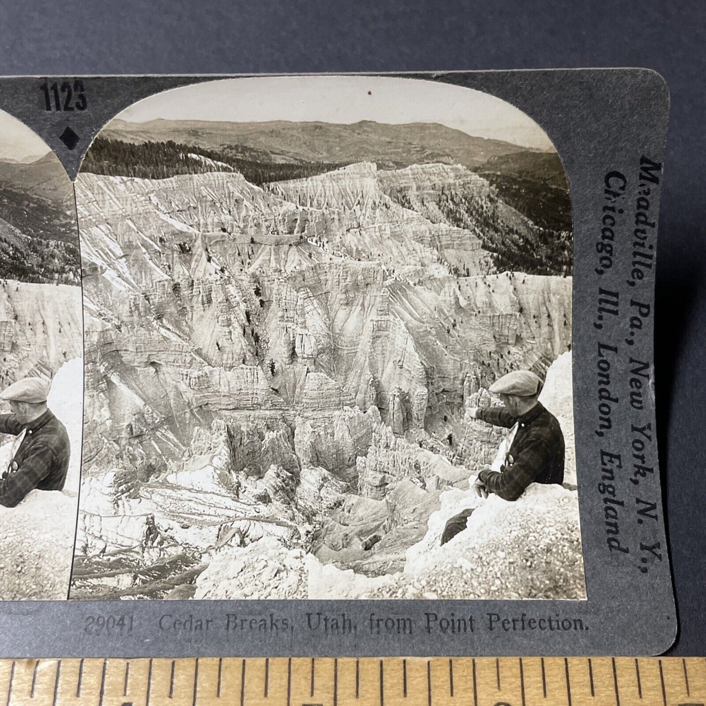 Antique 1910s Cedar Breaks Canyon Utah Stereoview Photo Card V2808