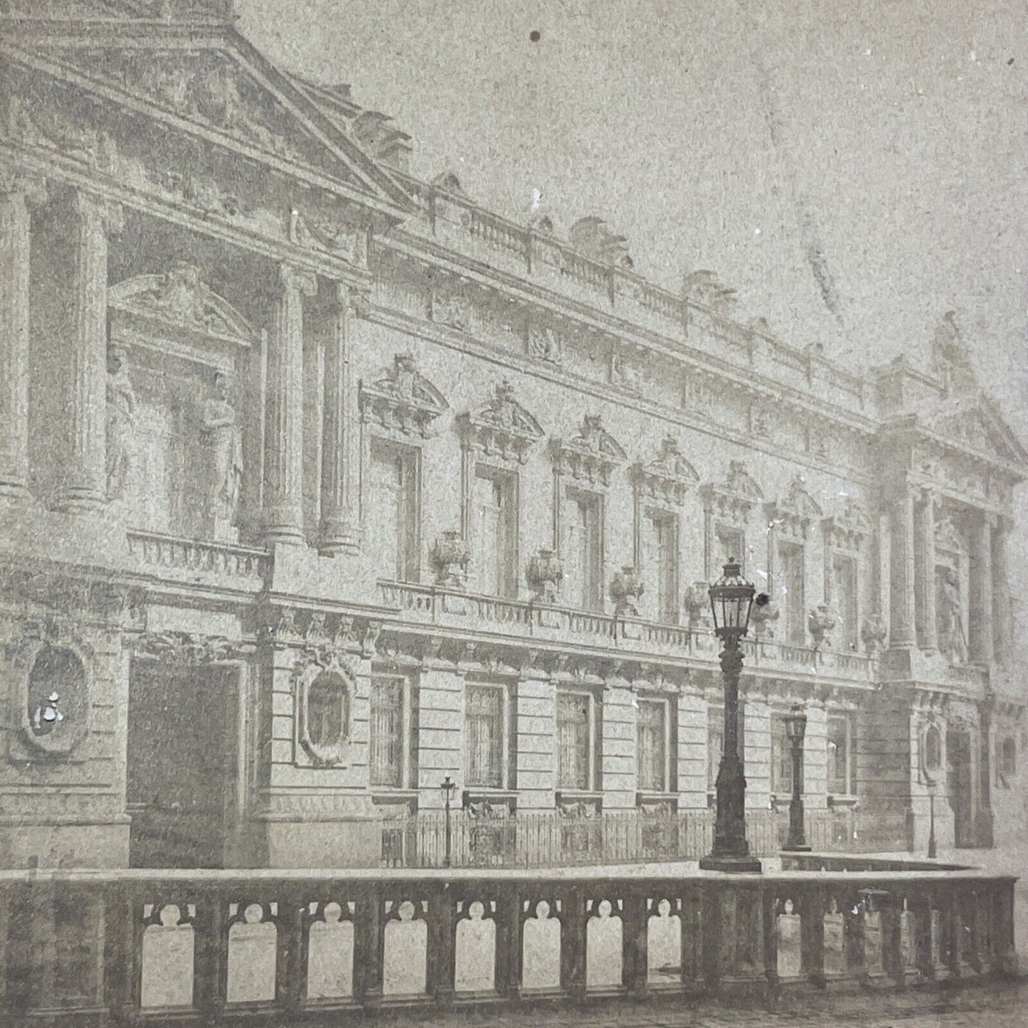 National Bank Building Brussels Stereoview Belgium Antique c1870s X2599