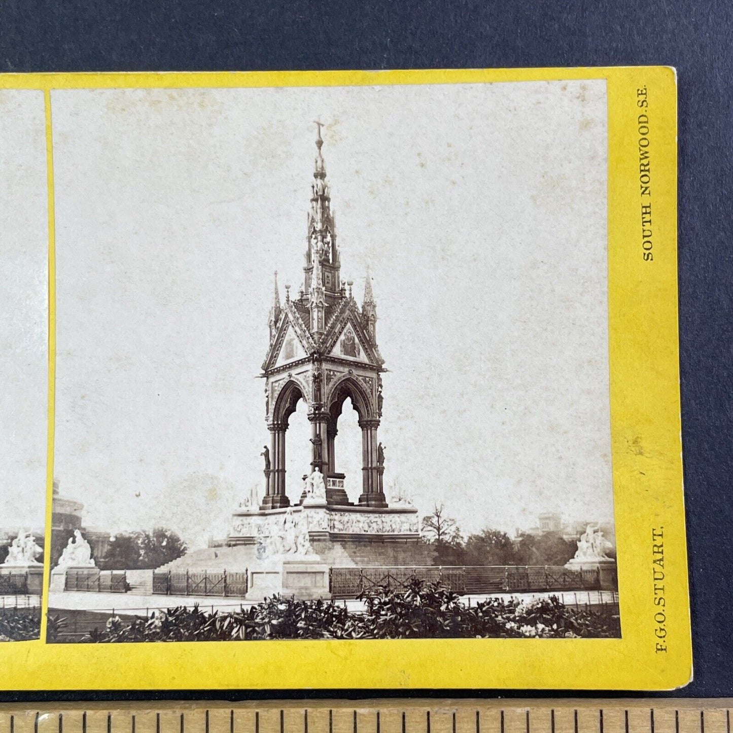 The Albert Memorial London England Stereoview F.G.O. Stuart Antique c1870s Y142