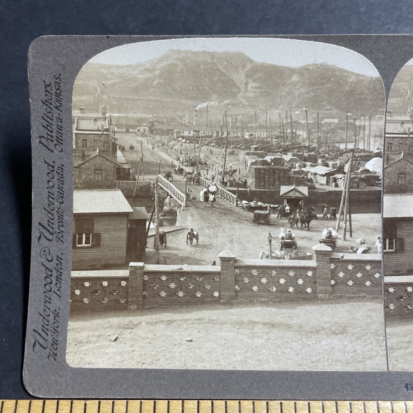 Antique 1904 Chinese Port City Held By Japan Army Stereoview Photo Card P5585