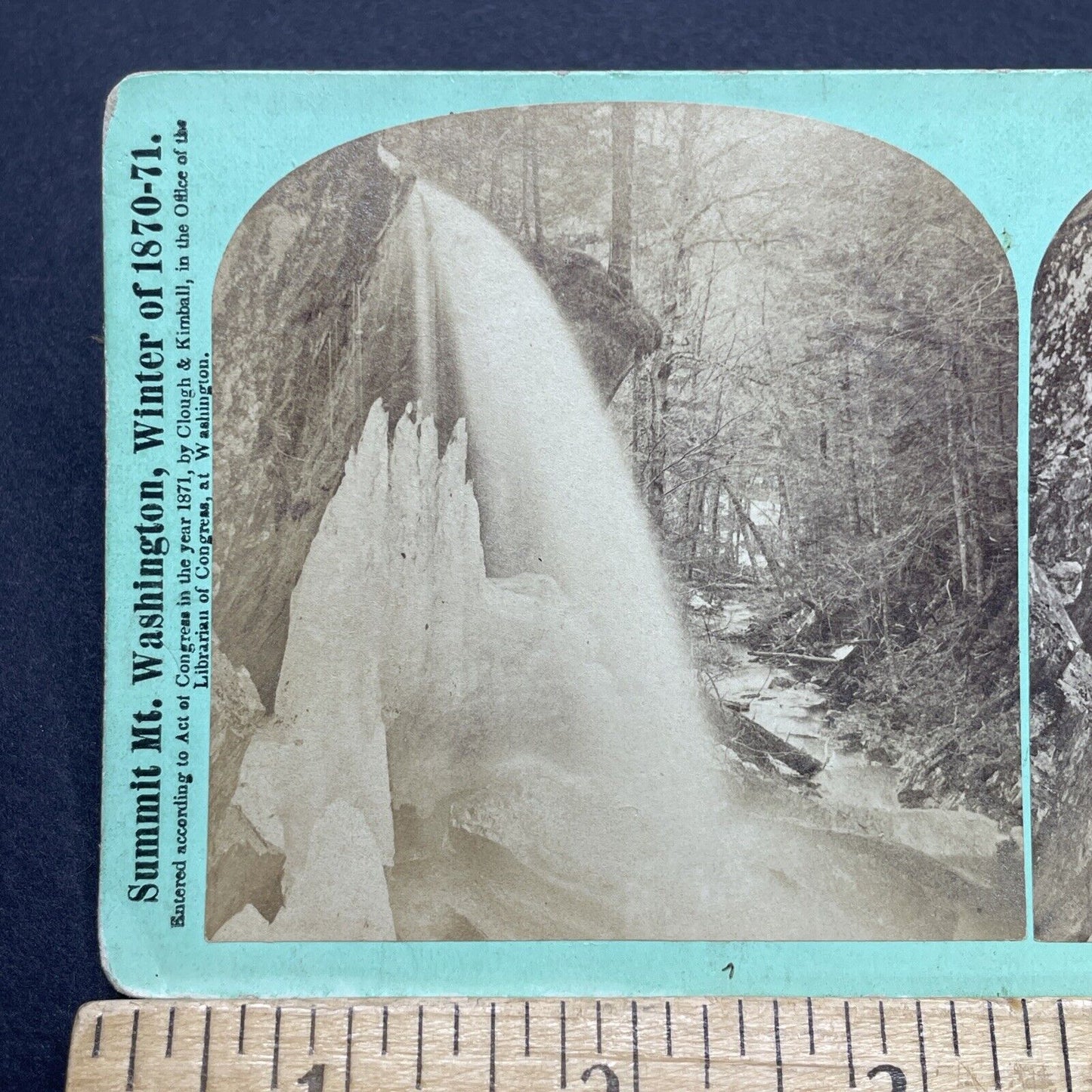 Antique 1870s Cuba Falls Mount Cube New Hampshire Stereoview Photo Card V1746