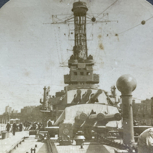 Antique 1919 USS Pennsylvania Navy Battleship Stereoview Photo Card P1948