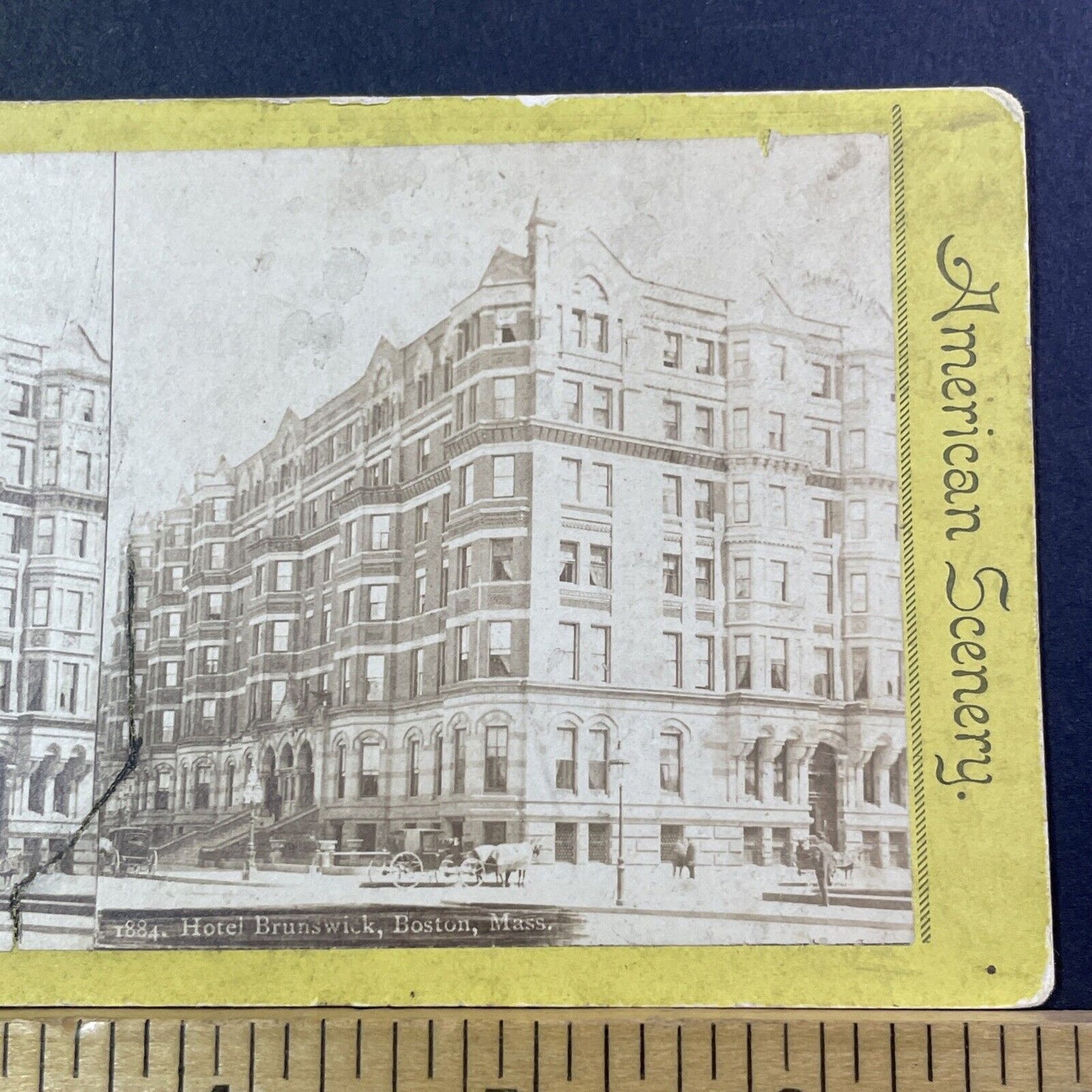 Brunswick Hotel Stereoview Boylston  Street Boston MA Antique c1870s X1256