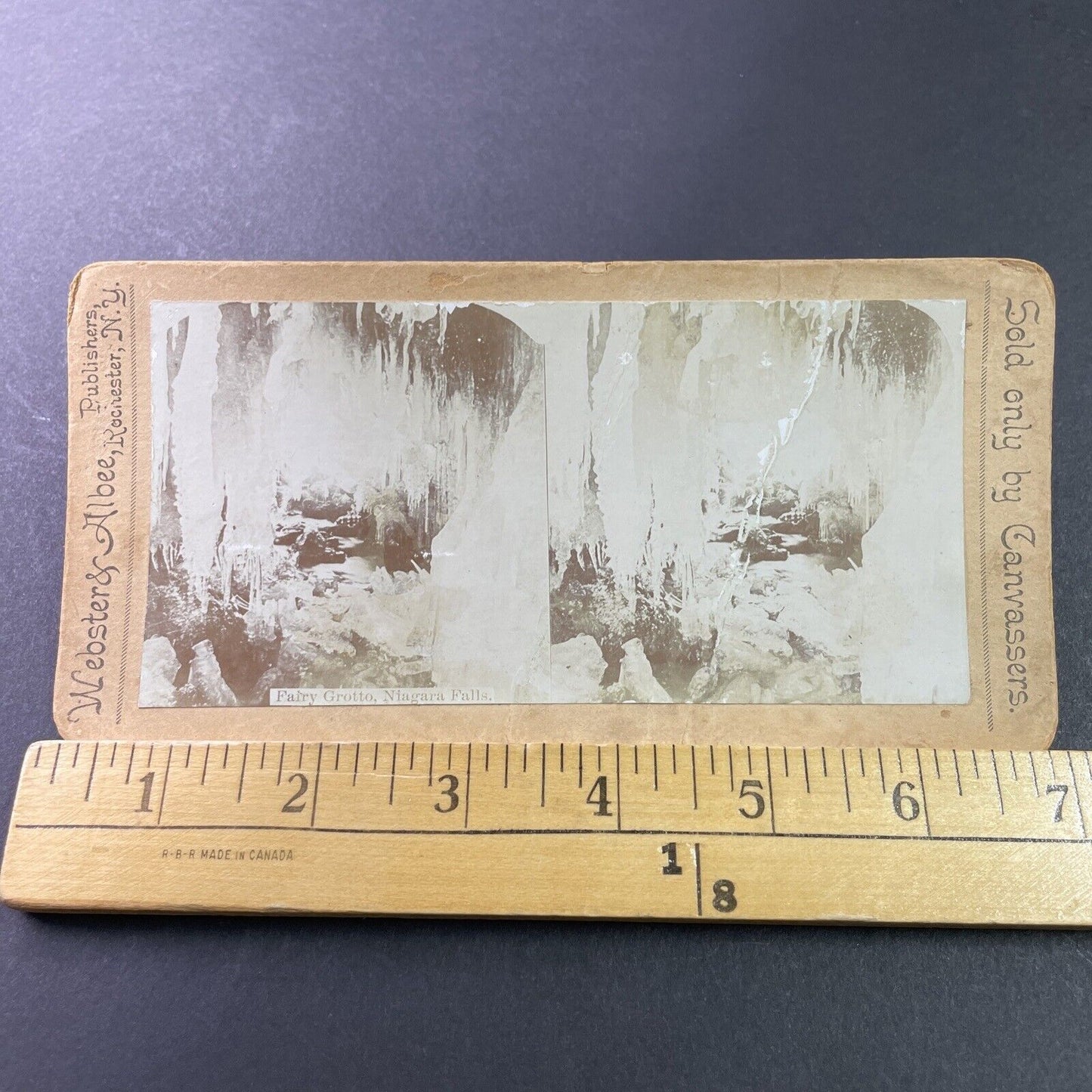 Antique 1870s Winter Ice Grotto Bottom Niagara Falls Stereoview Photo Card P3310