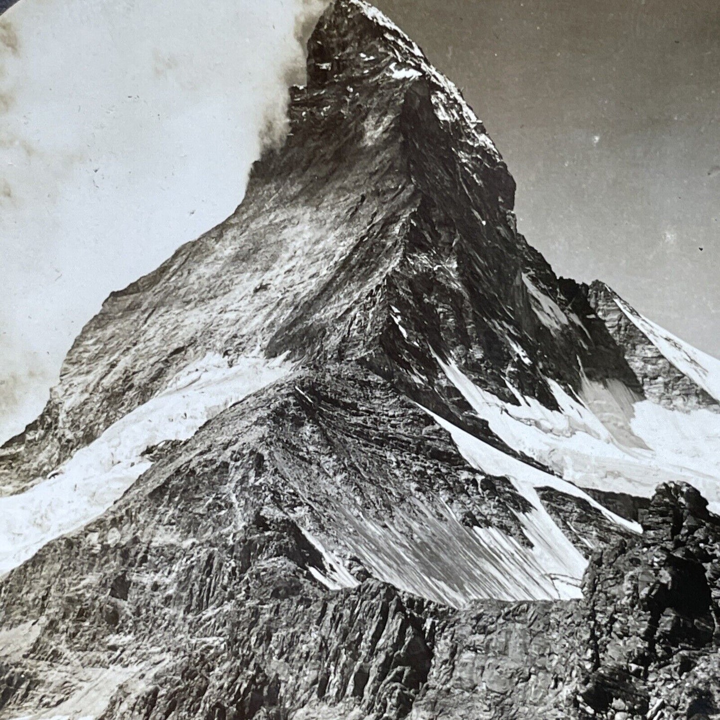 Antique 1910s Matterhorn Mountain Switzerland Stereoview Photo Card P2730