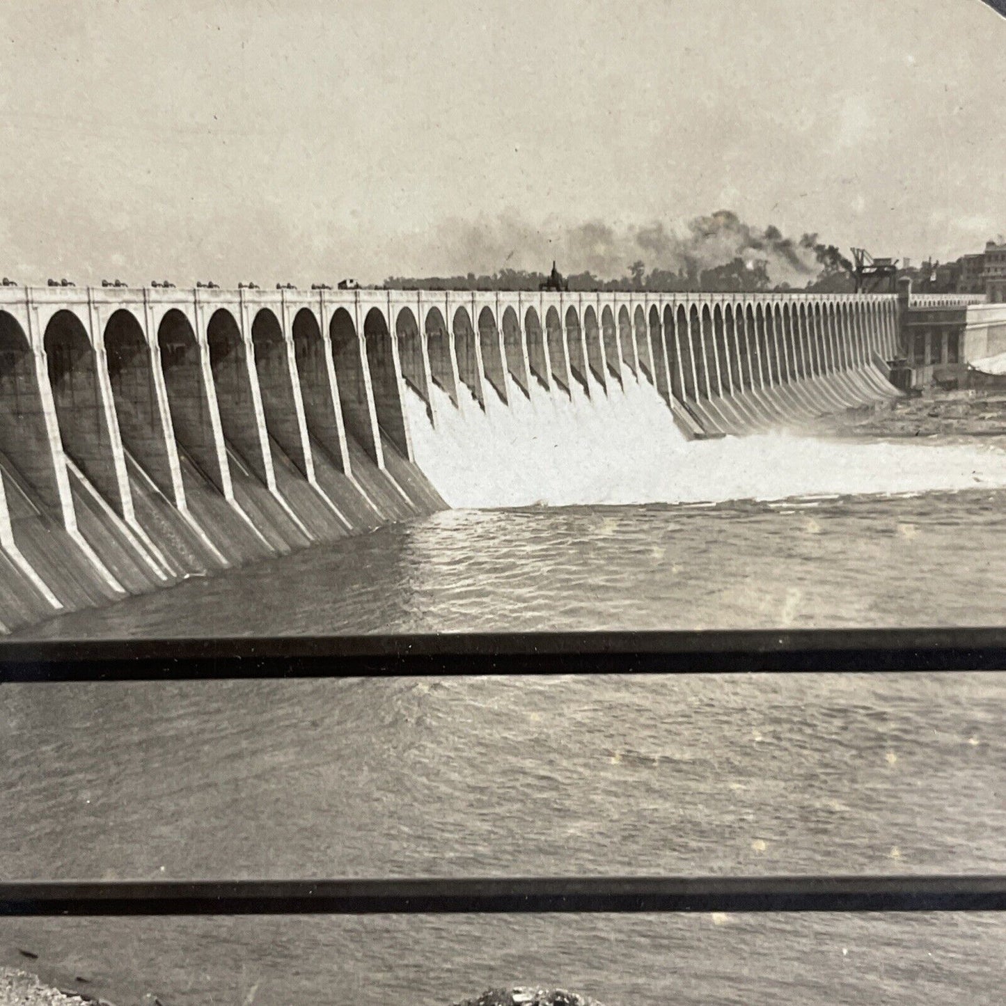 Antique 1920s Great Wilson Dam Muscle Shoals Alabama Stereoview Photo Card P4882