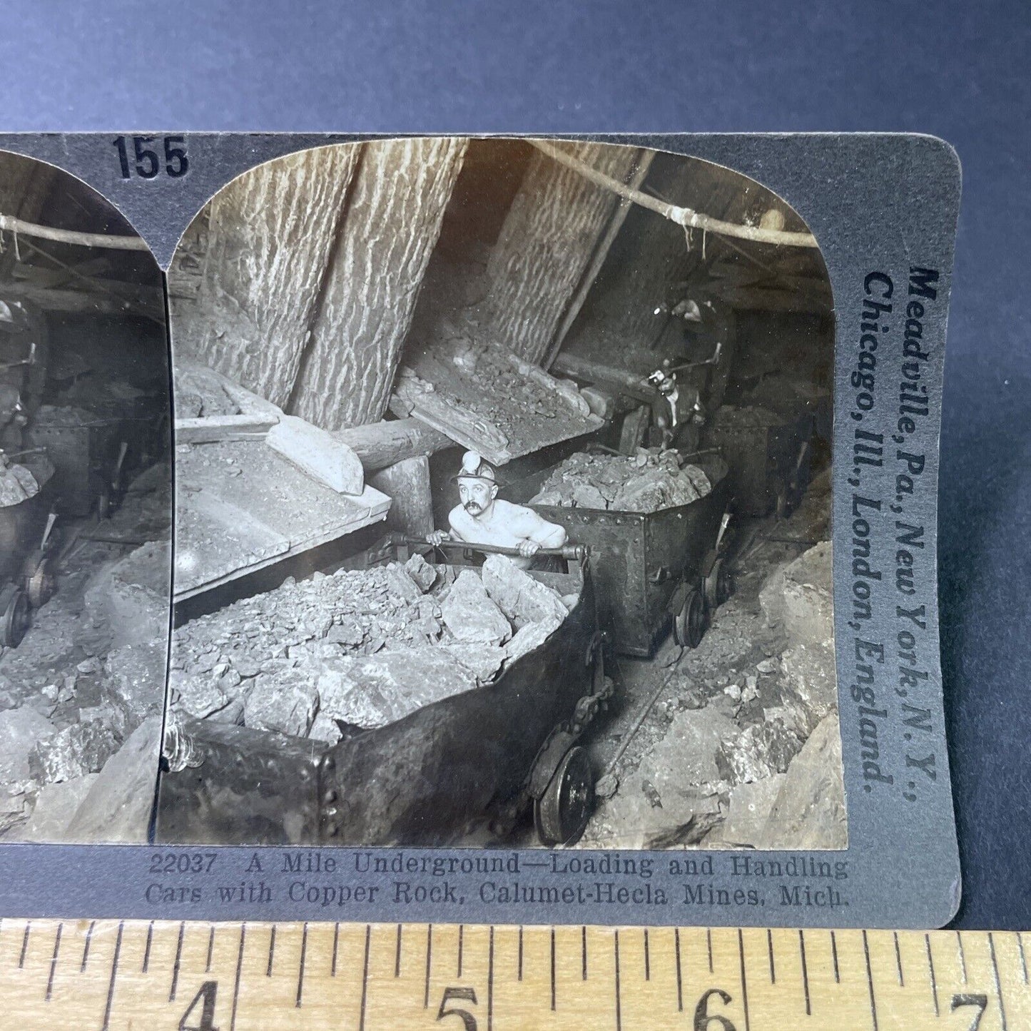 Antique 1910s Calumet Michigan Copper Mining Mines Stereoview Photo Card P3074