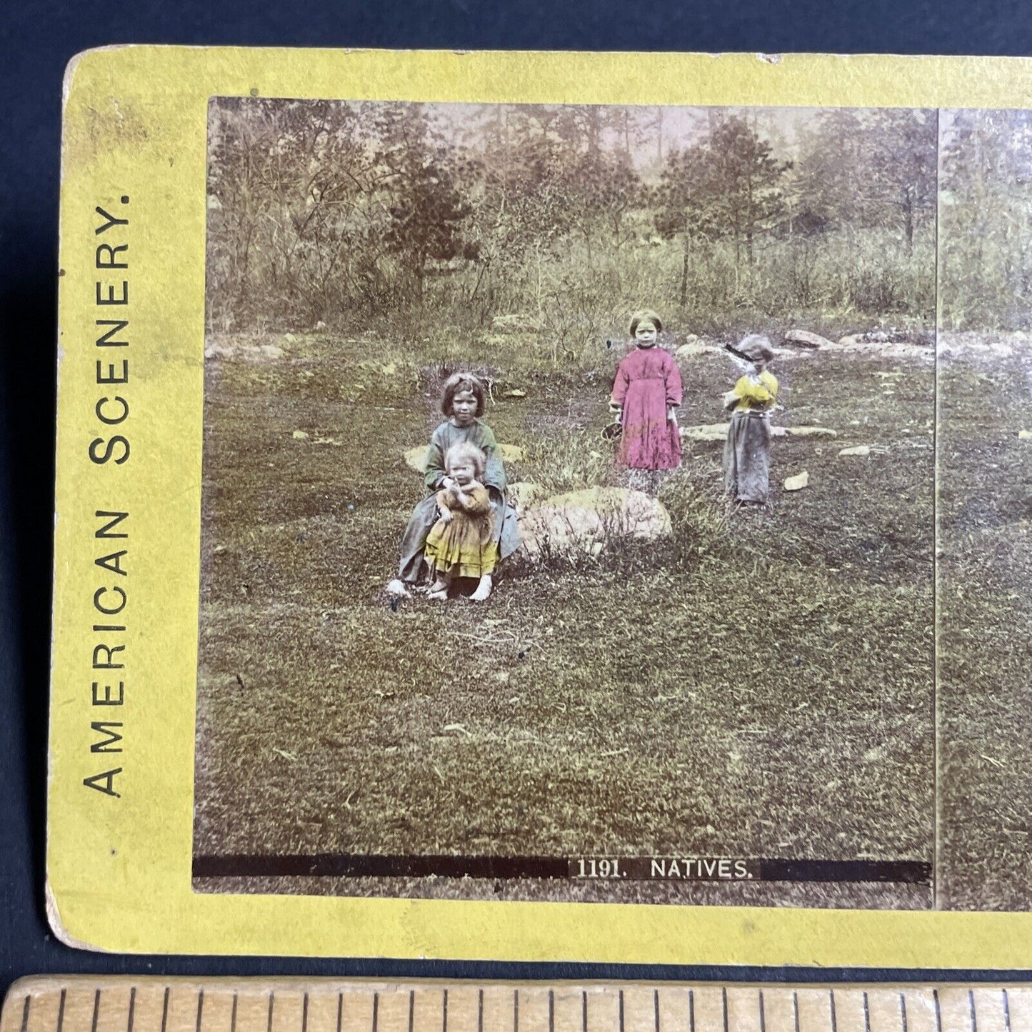 Antique 1870s Shoshone Native American Indian Girls Stereoview Photo Card P4772