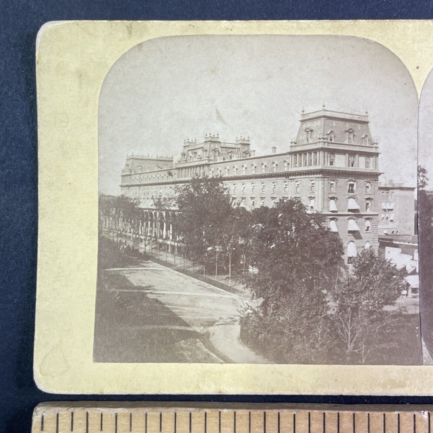 Congress Hall Saratoga Springs New York Stereoview Deloss Barnum c1860s X1931