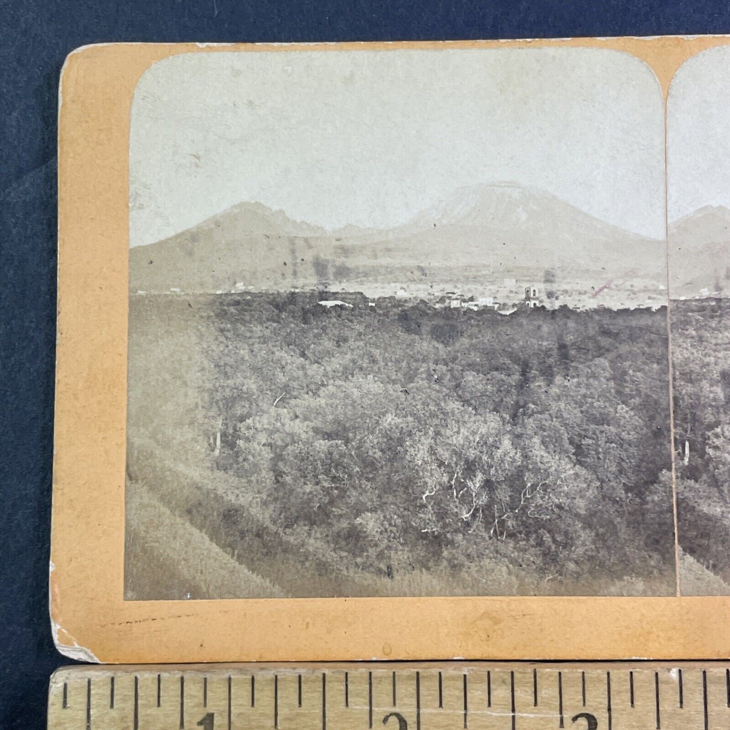 Mount Vesuvius Volcano View From Naples Stereoview Antique c1880 X1595