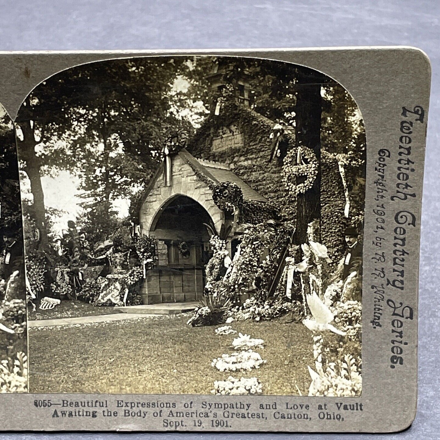 Antique 1901 President William McKinley's Grave Stereoview Photo Card P580-082