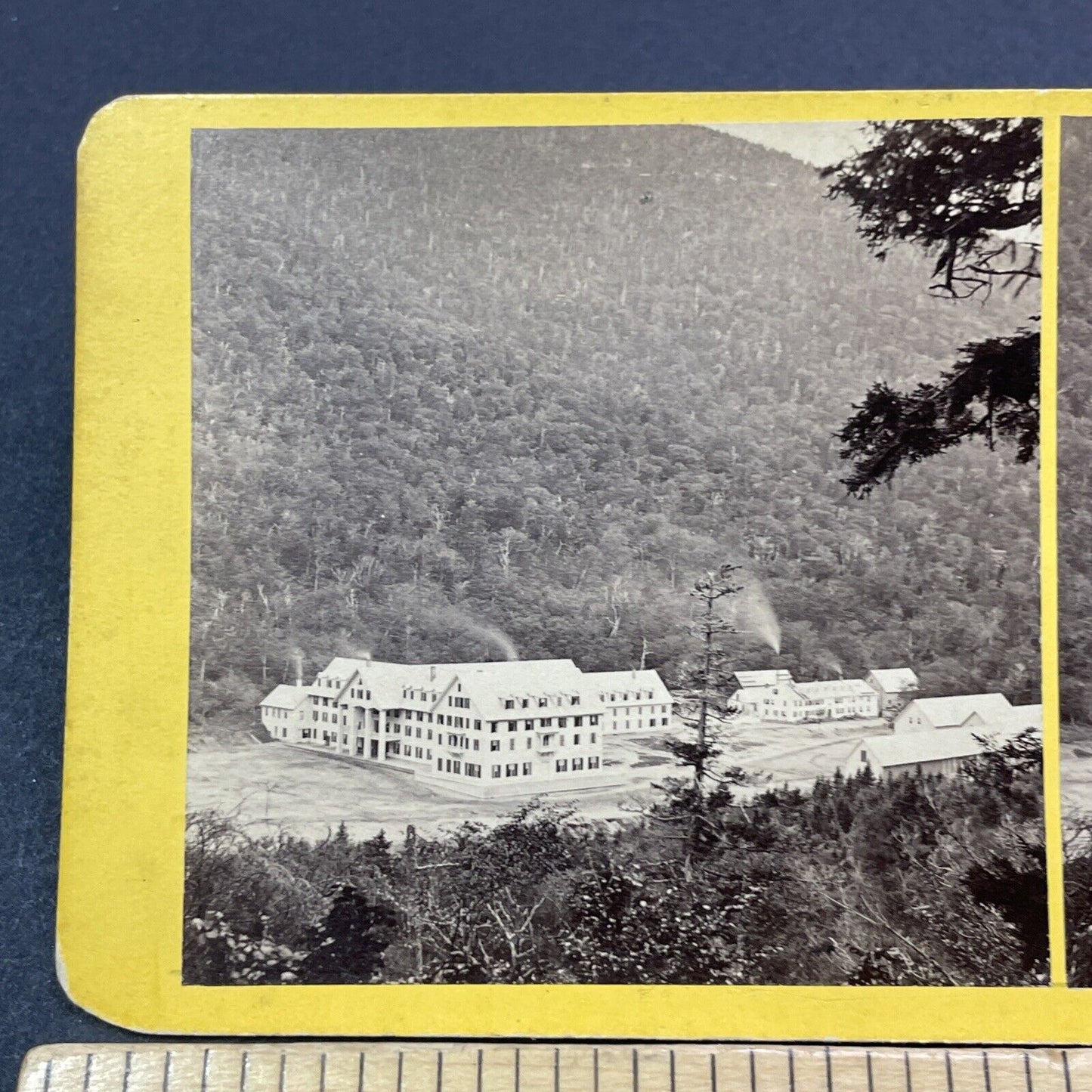 Antique 1869 The Profile House Franconia Notch NH Stereoview Photo Card V1990