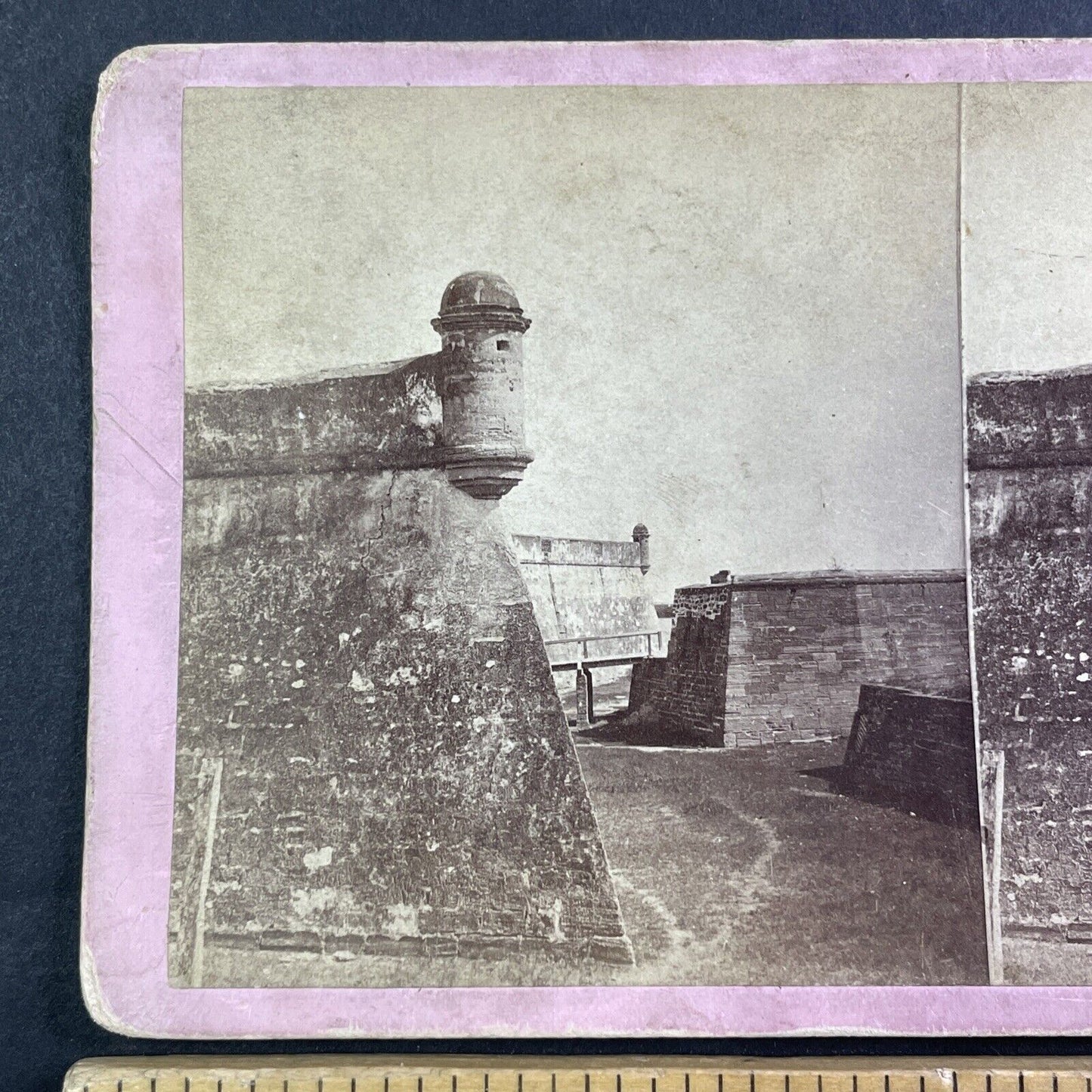 Fort Marion Moat St. Augustine FL Stereoview O. Pierre Havens Antique 1870s Y087