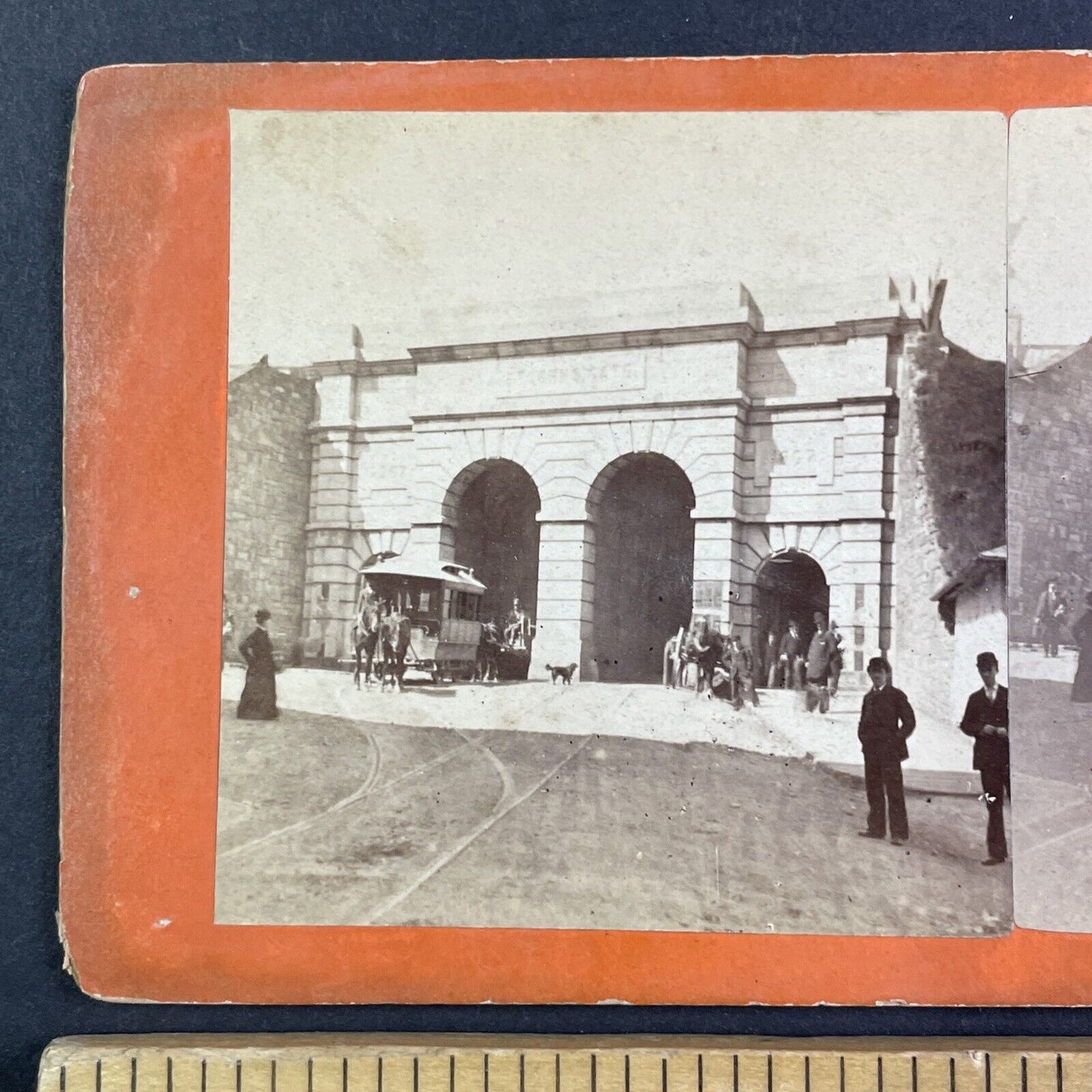 Saint John Gate Quebec City Canada Stereoview L.P. Vallee Antique c1870 Y2497