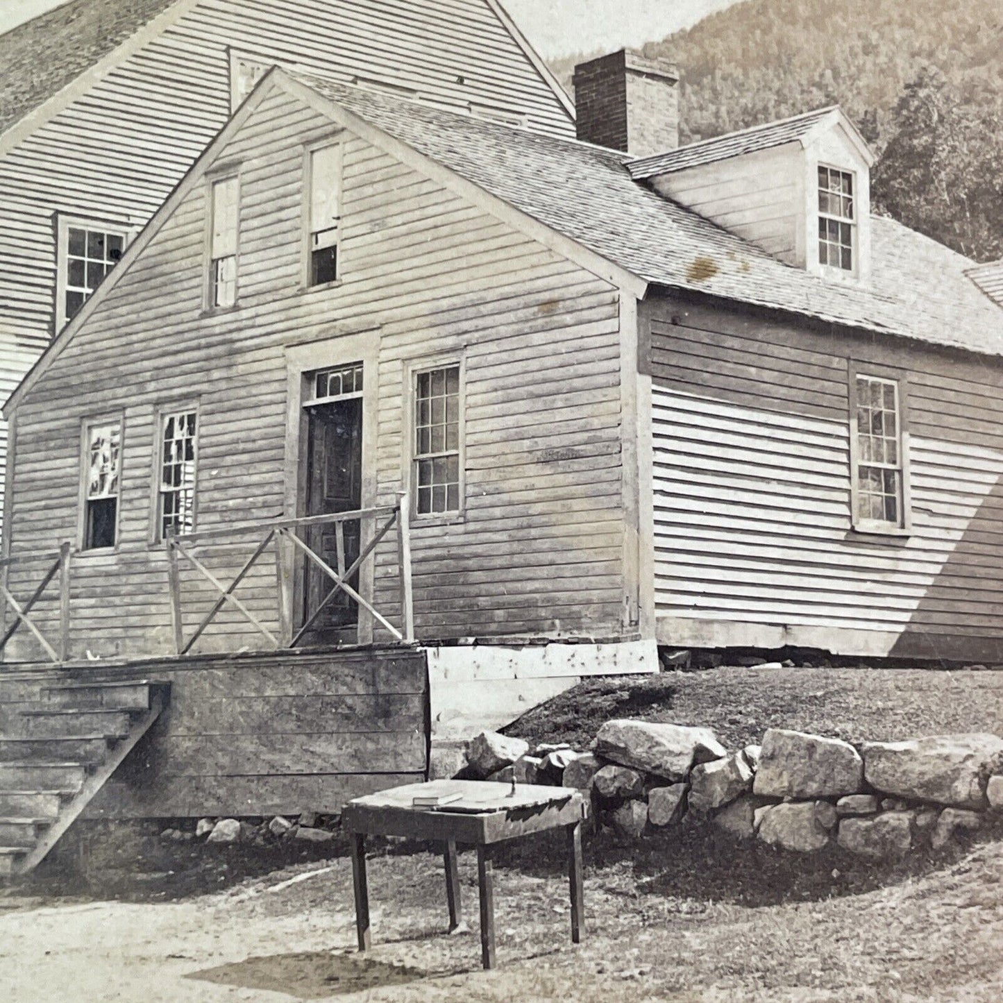 The Willey House Crawford Notch Stereoview New Hampshire Antique c1870s Y944