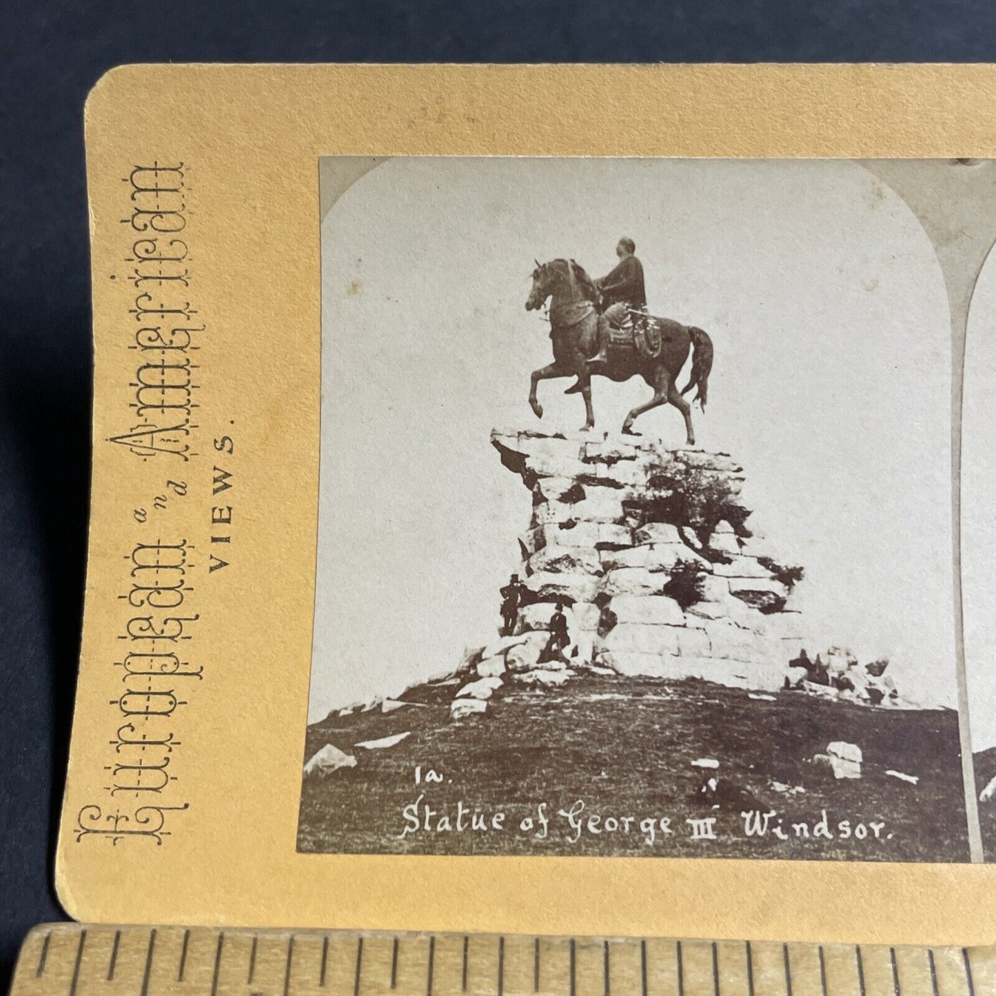 Antique 1870s Statue Of George III Windsor England Stereoview Photo Card P4605