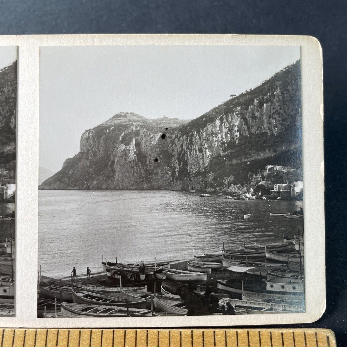 Antique 1925 Marina Piccola Capri Italy OOAK Stereoview Photo Card P3254