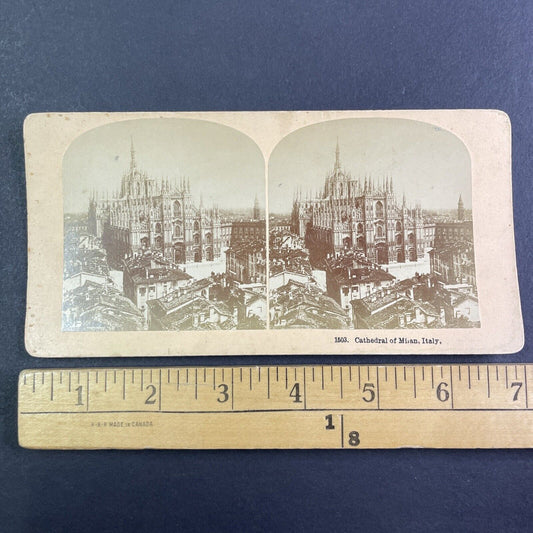 Milan City Cathedral Church Italy Stereoview BW Kilburn Antique c1880 X4107