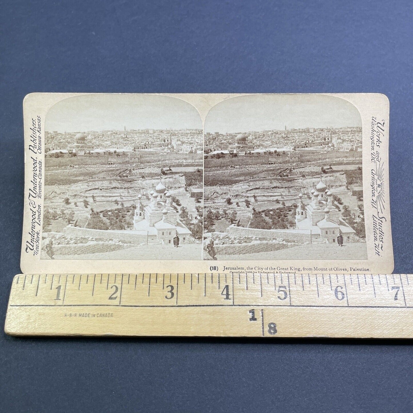 Antique 1899 City Of Jerusalem Israel Palestine Stereoview Photo Card V521