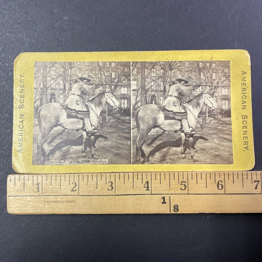 Buffalo Bill Cody Cowboy Bison Hunter Stereoview Photo Card Antique c1877 X1230