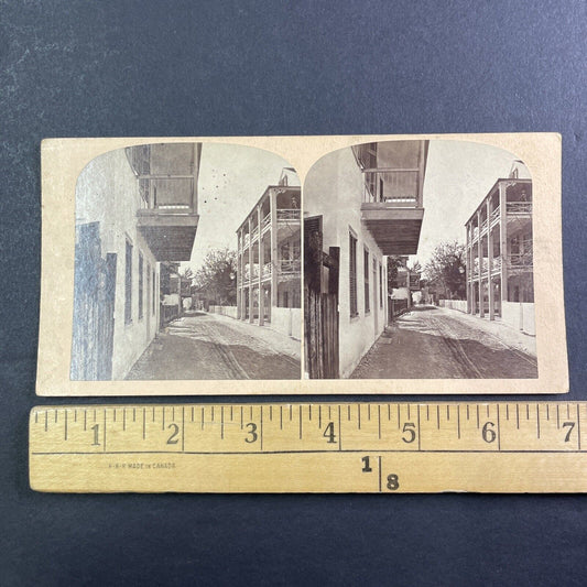 St. George Street in St. Augustine Florida Stereoview Antique c1880 Y083