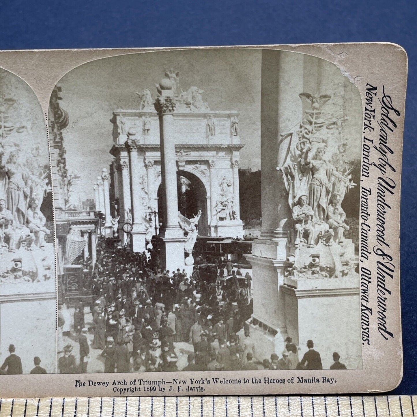 Antique 1899 Dewey Arch Madison Square Manhattan Stereoview Photo Card P1847