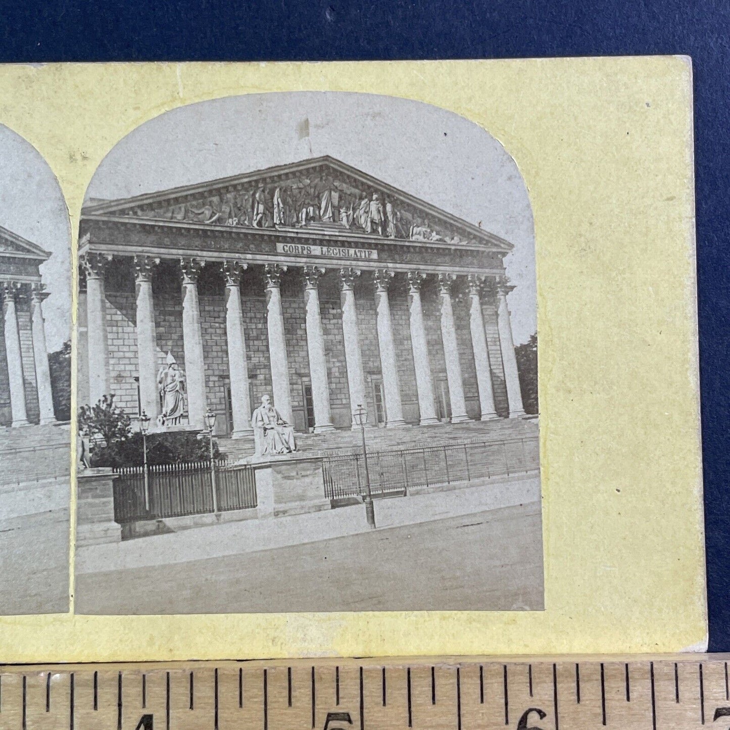 Palais Bourbon Paris France Stereoview National Assembly Antique c1865 X1611