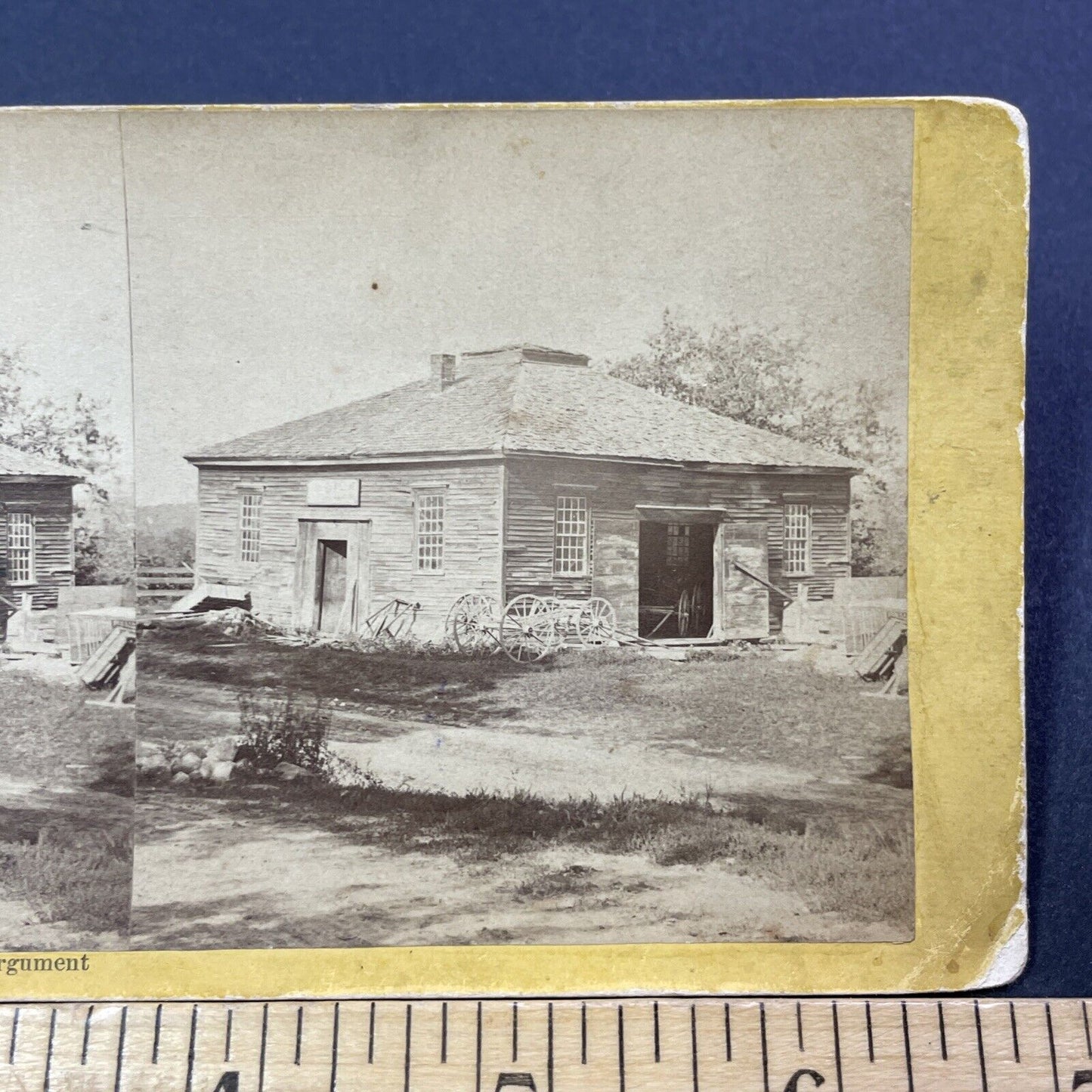 Antique 1870s Daniel Webster Courthouse Plymouth NH Stereoview Photo Card V1790