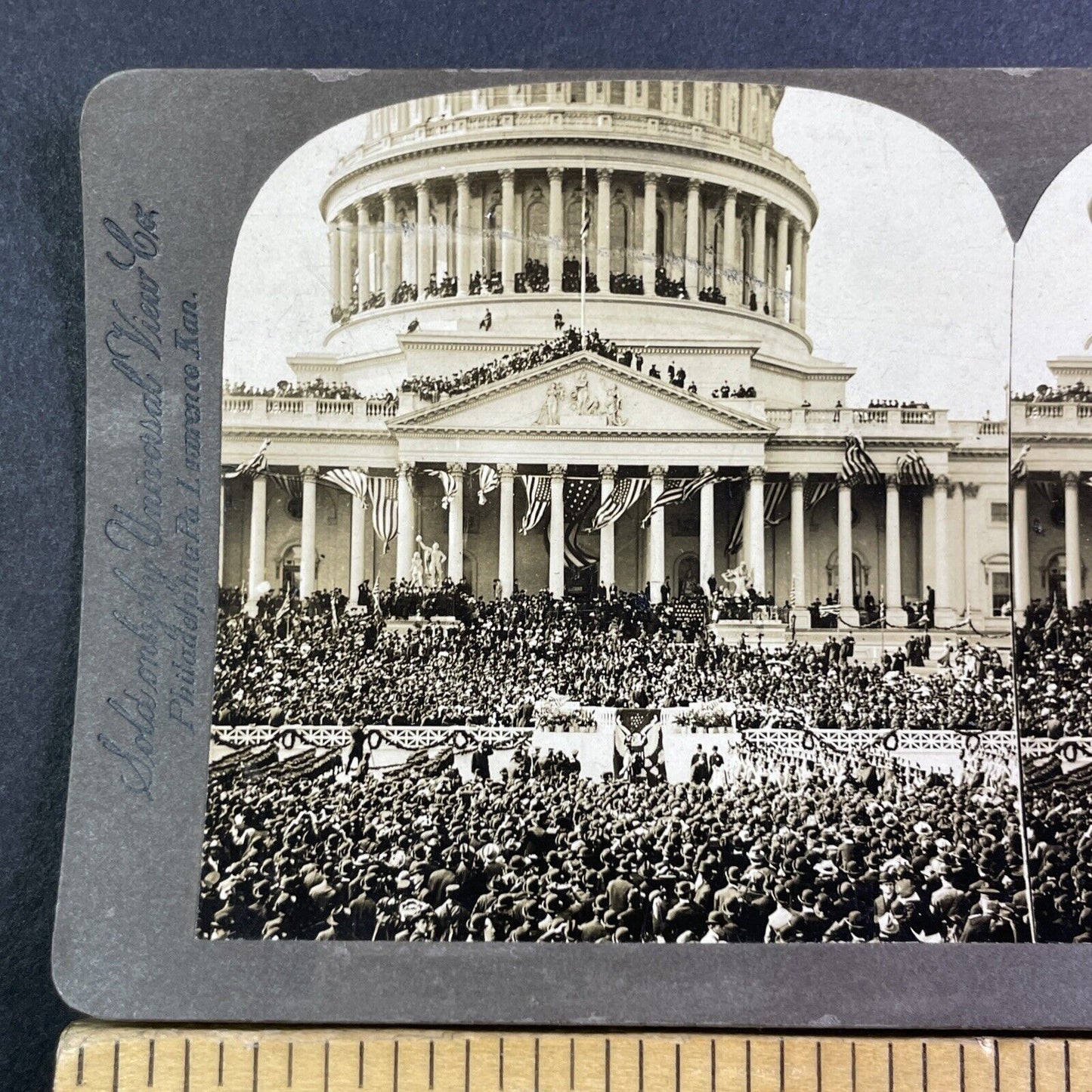 Theodore Roosevelt Inaugural Address Stereoview Washington DC Antique 1905 X4220