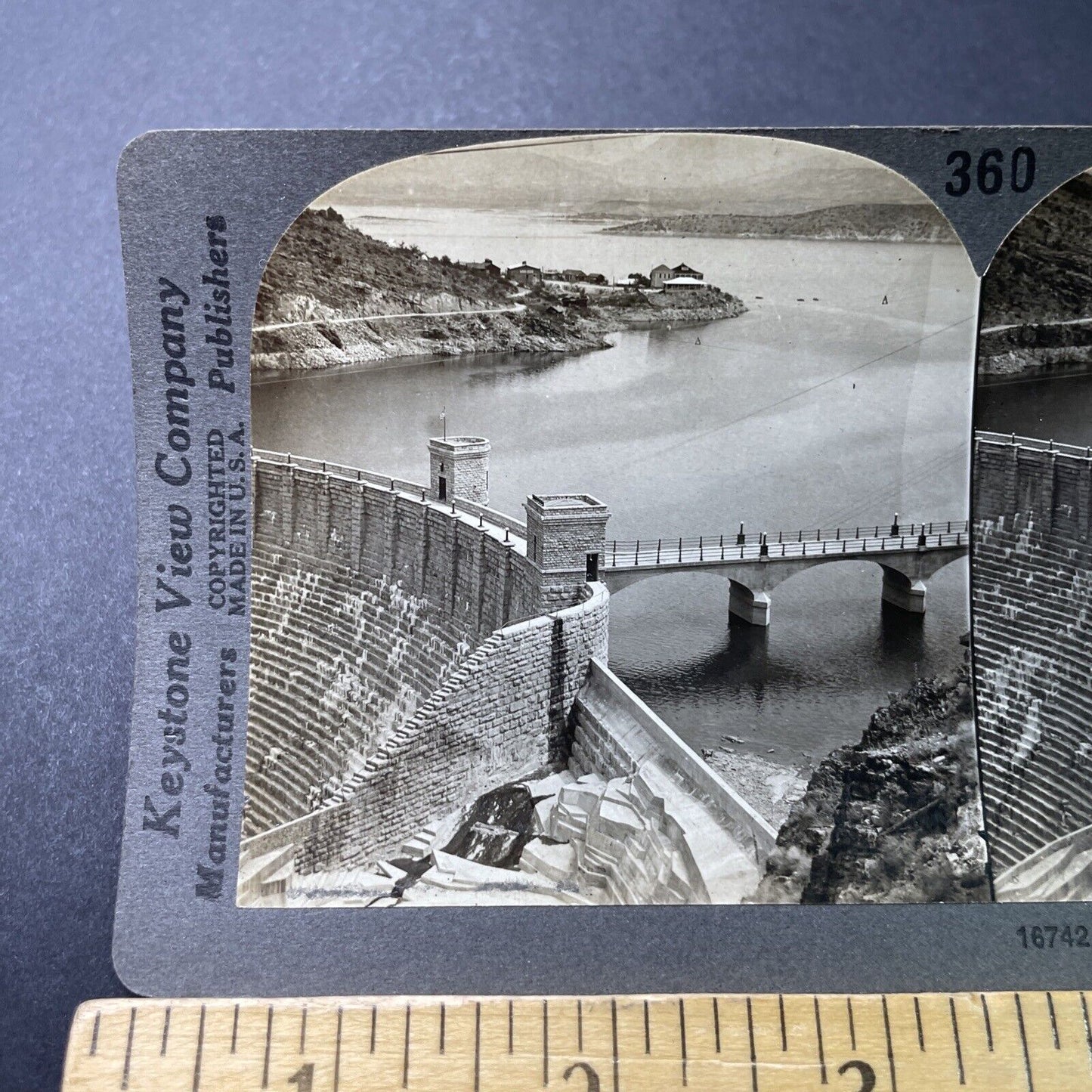 Antique 1910s Theodore Roosevelt Dam Arizona Stereoview Photo Card P3209