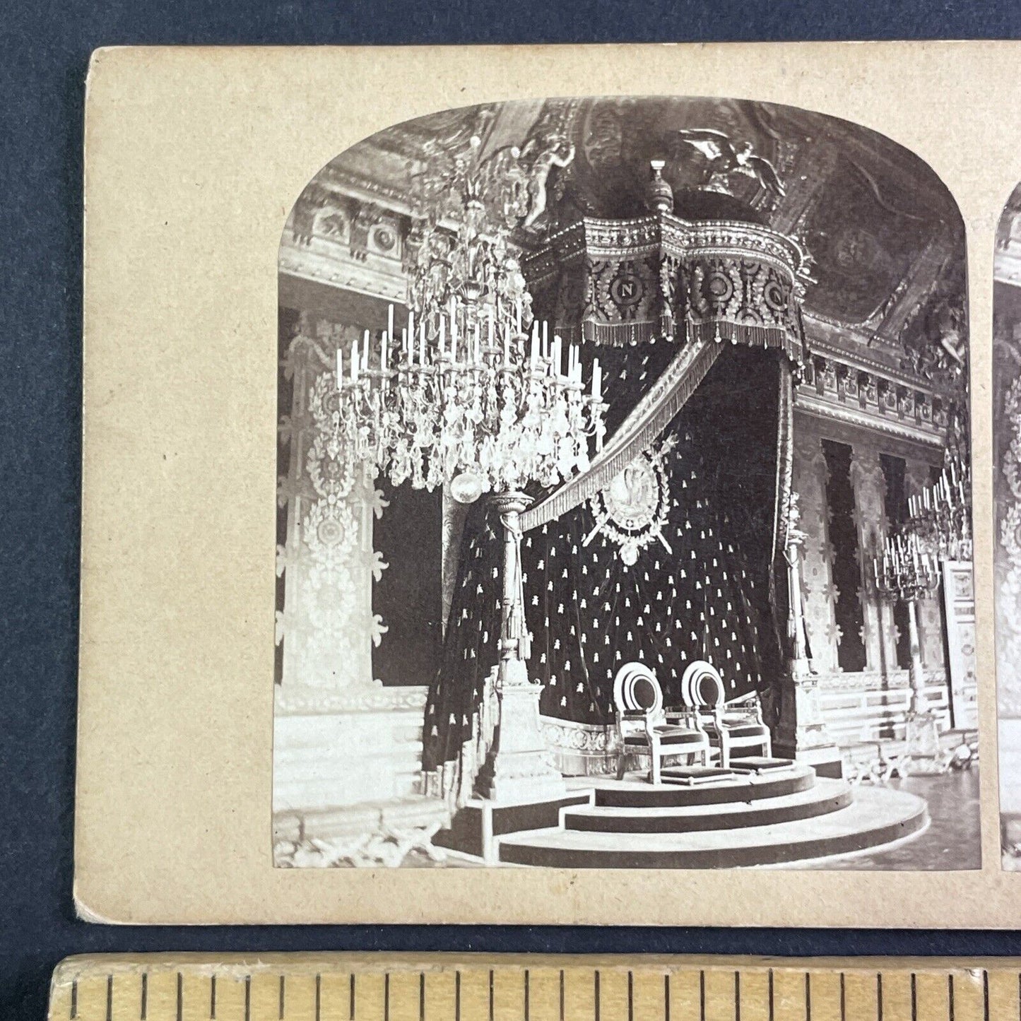 The Tuileries Palace Throne Room Stereoview Paris France Antique c1860s X3267