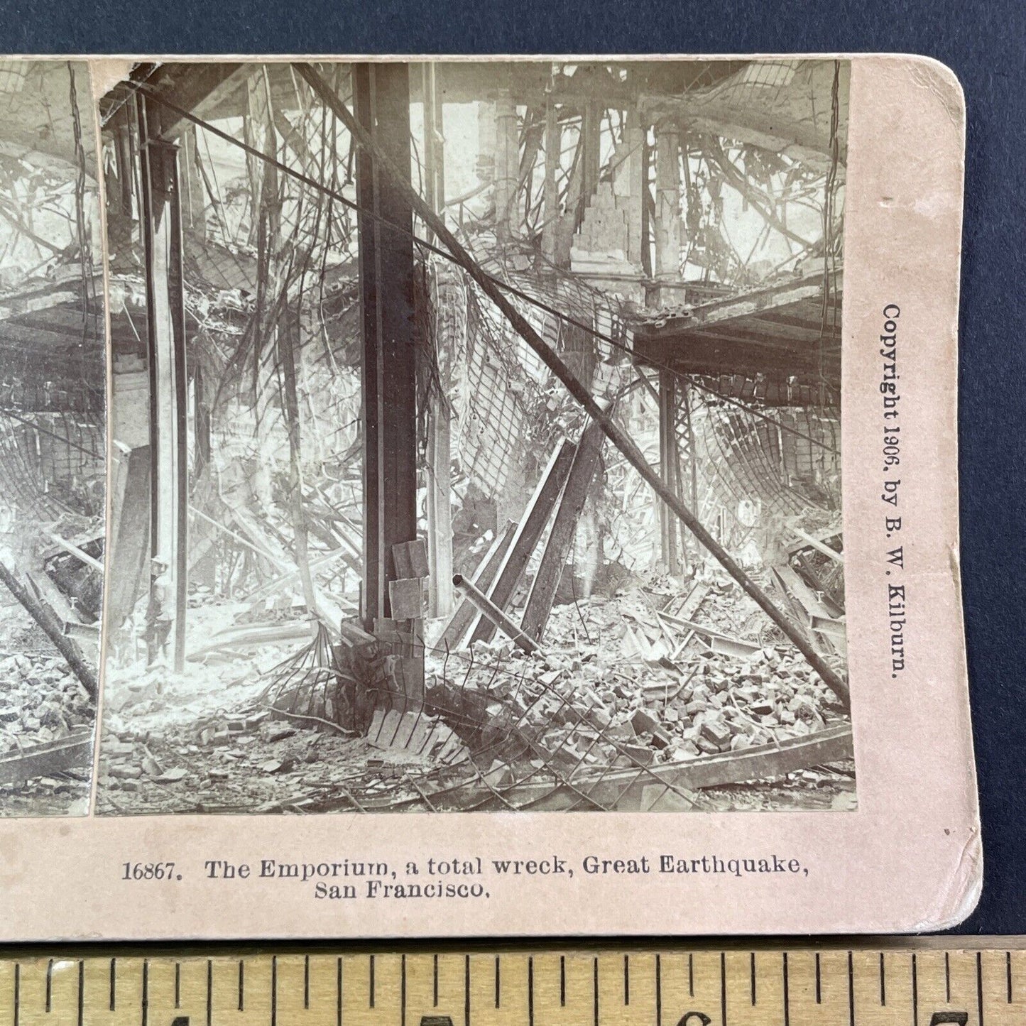 San Francisco Earthquake Disaster Stereoview Photo Card Antique 1906 X801