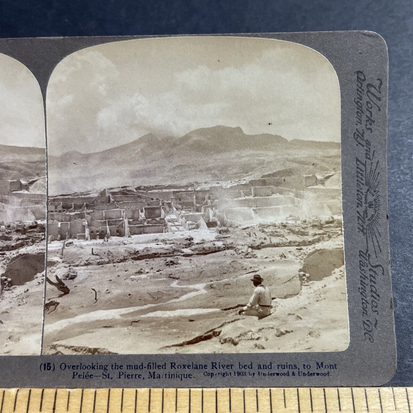 Antique 1903 Saint Pierre Destroyed By A Volcano Stereoview Photo Card P5578