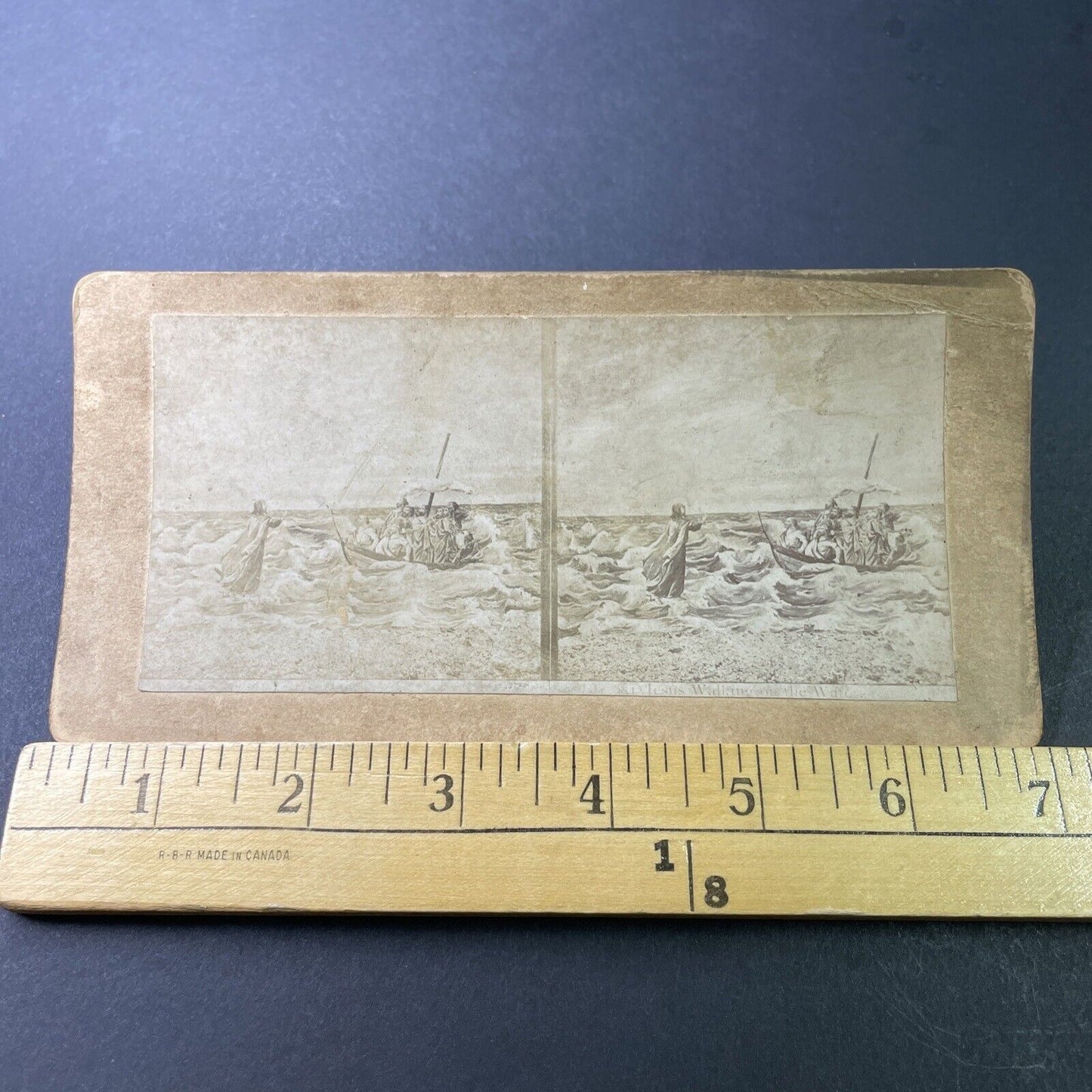 Antique 1860s Jesus Walks On Water Stereoview Photo Card P3406