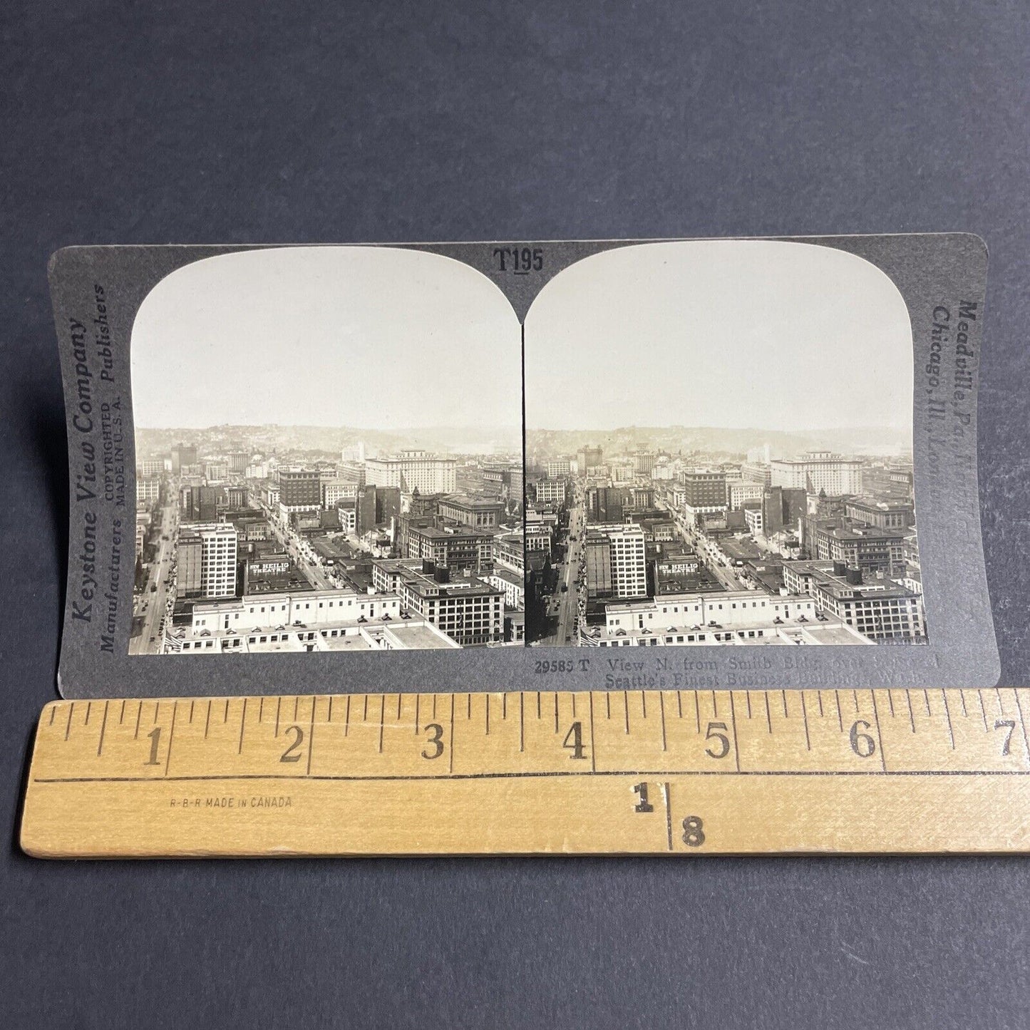 Antique 1920s Downtown Seattle Washington Stereoview Photo Card P4836