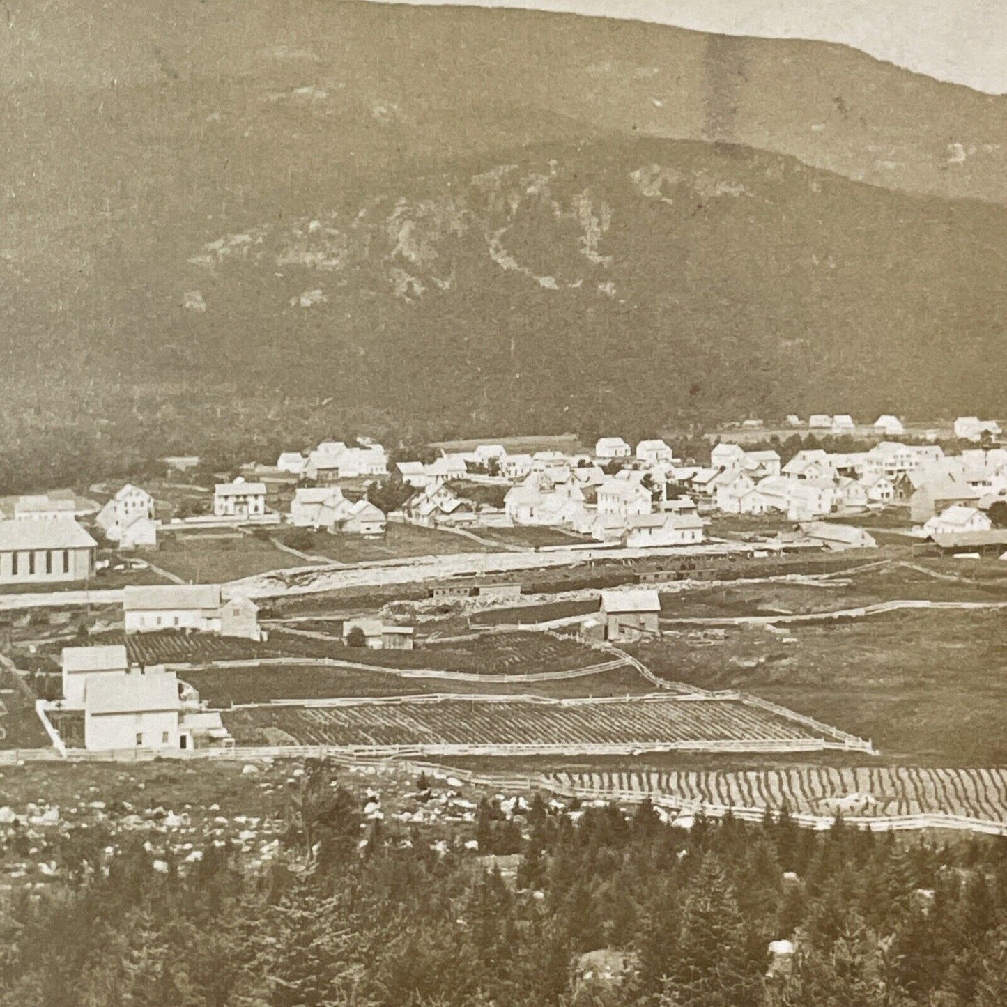 Gorham NH New Hampshire Stereoview BW Kilburn Photo Card Antique c1872 X886