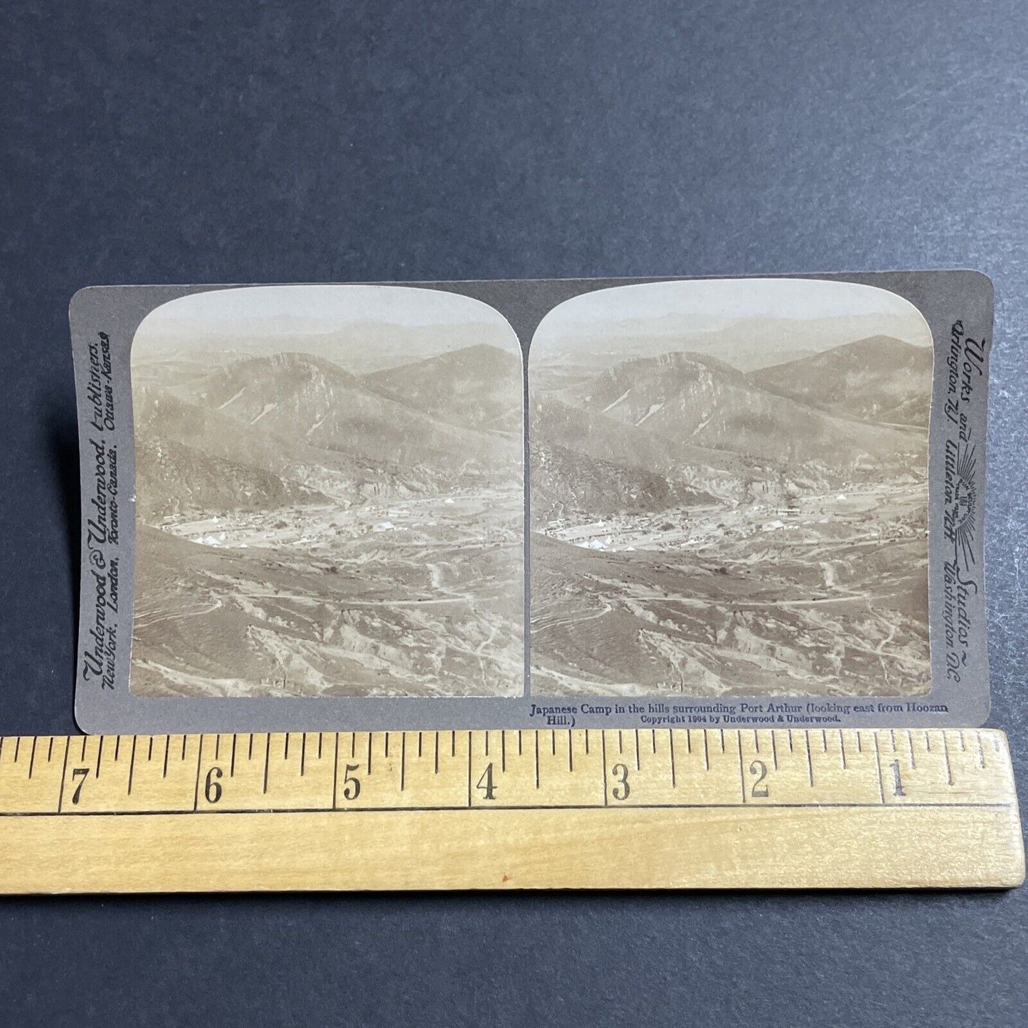 Antique 1904 Japan Army Camp Inside China Stereoview Photo Card P5583