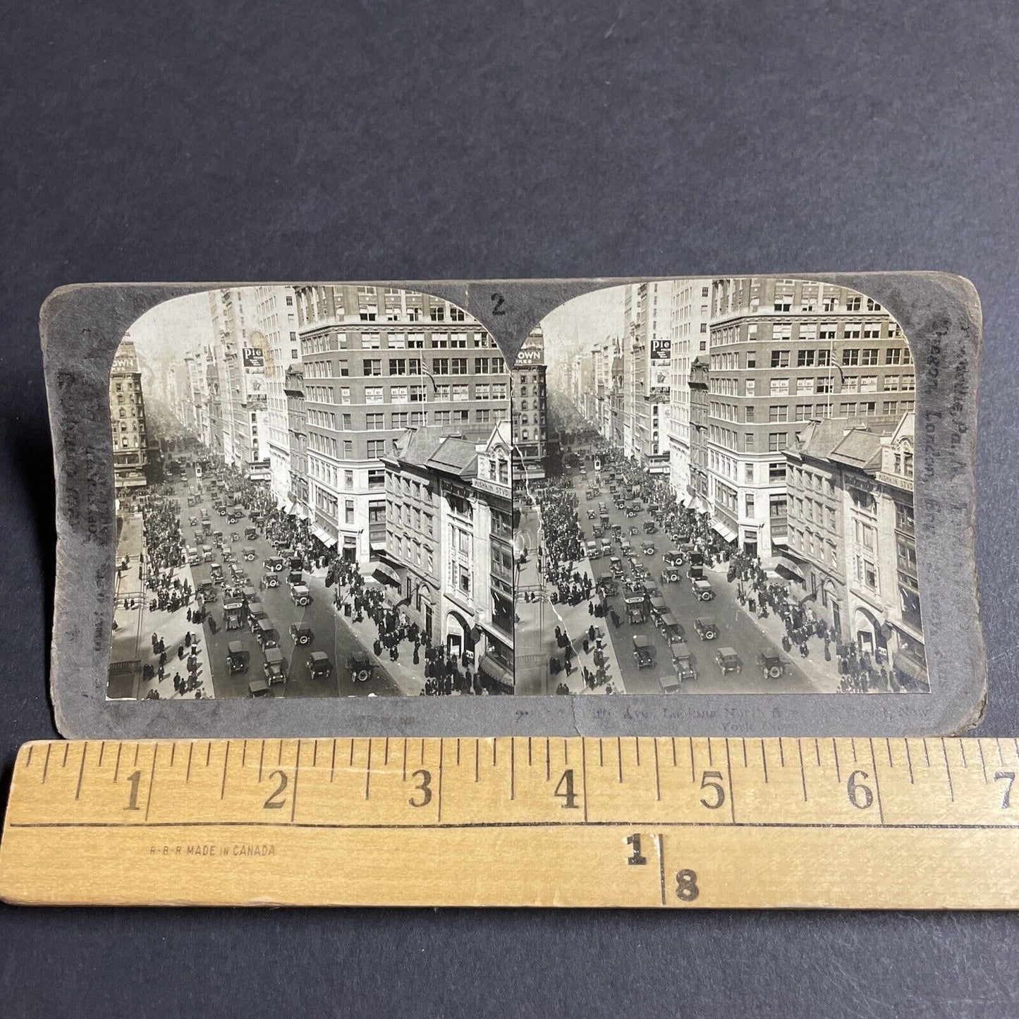Antique 1920s Fifth Avenue New York Manhattan Stereoview Photo Card P4337